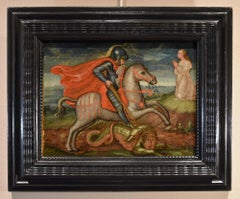 Saint George Dragon Baldovinetti Paint 15th Century Oil on table Old master Art