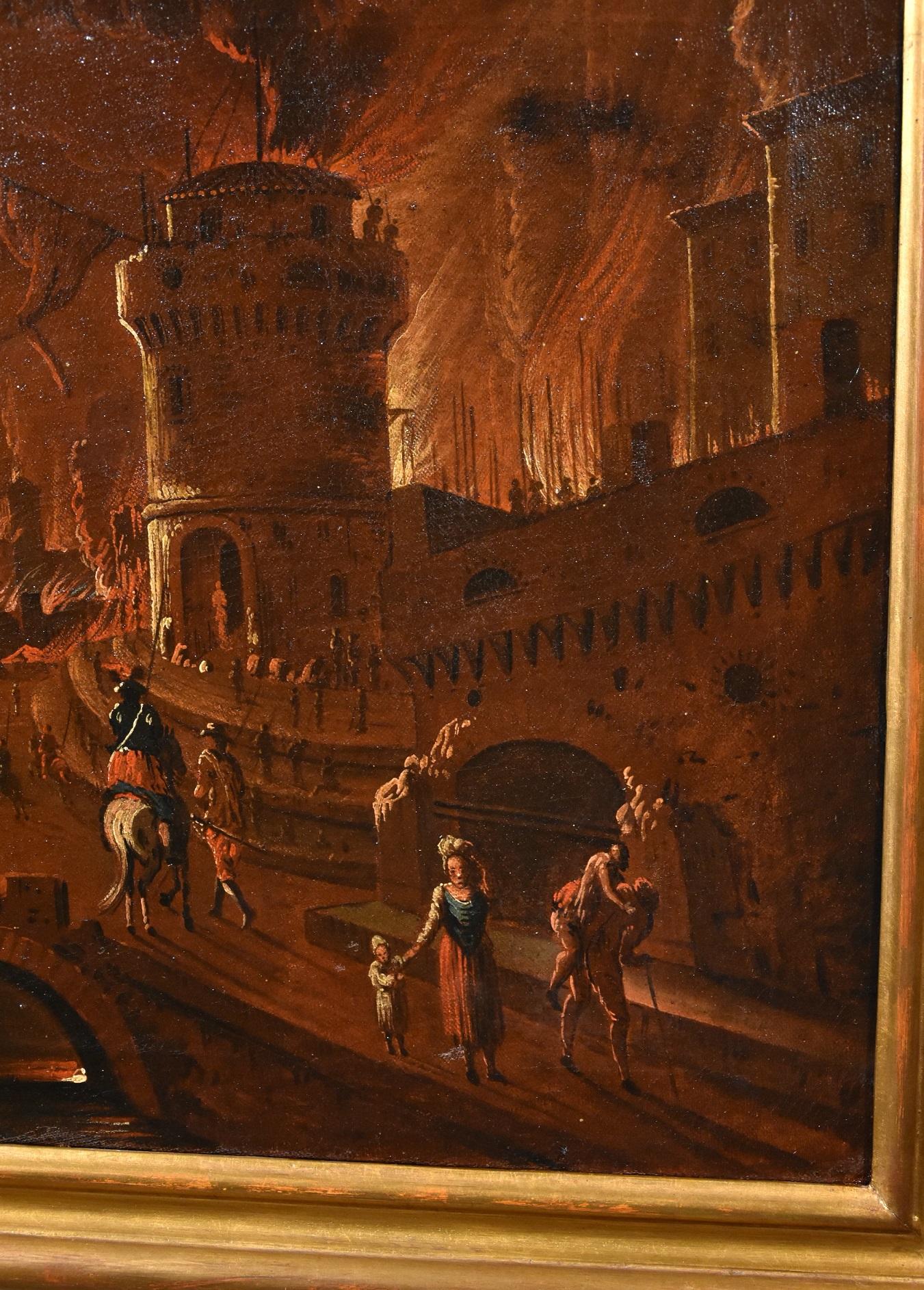 Trojan Landscape De Marchis Old master 18th Century Paint Oil on canvas Italy 2