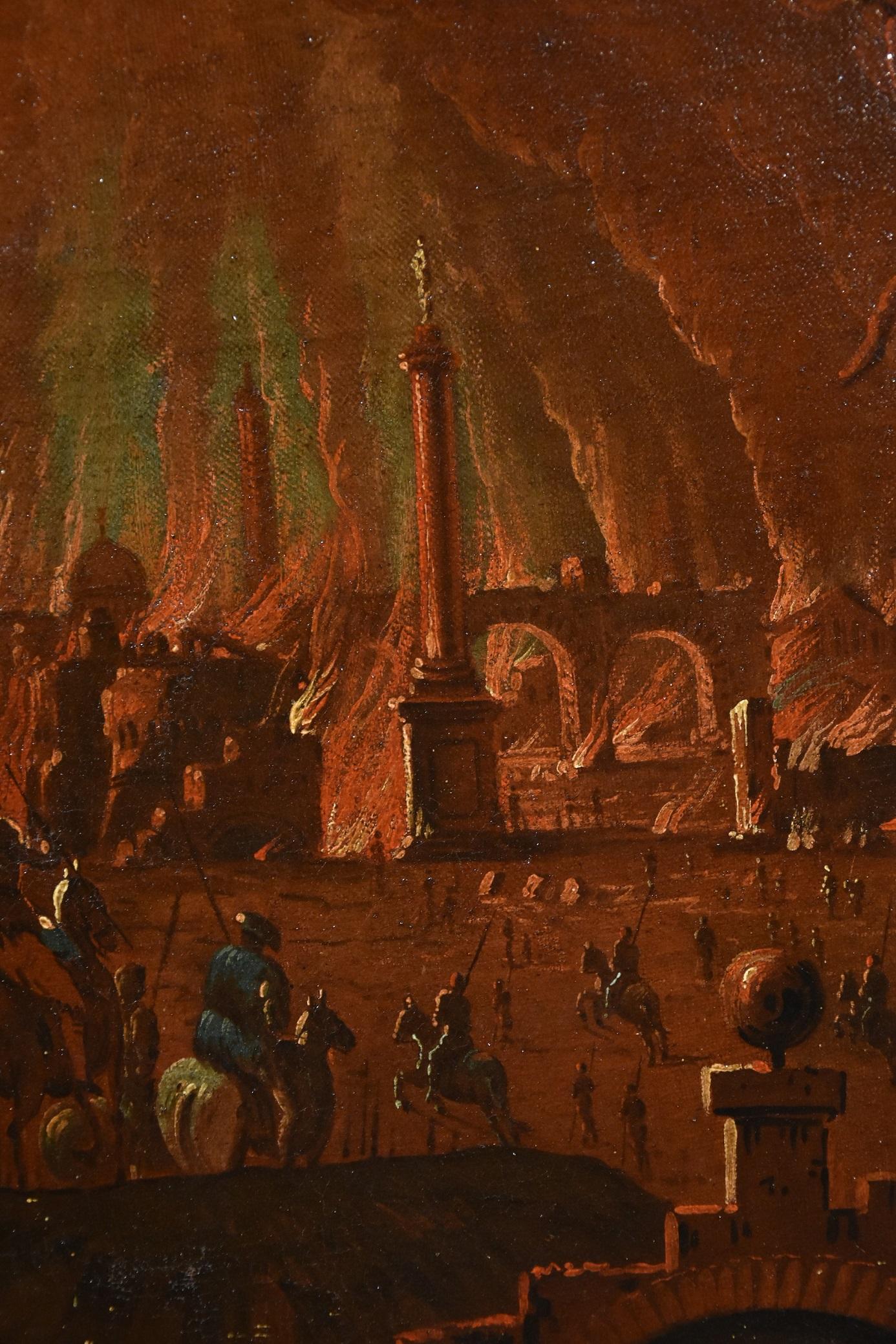 Trojan Landscape De Marchis Old master 18th Century Paint Oil on canvas Italy 4