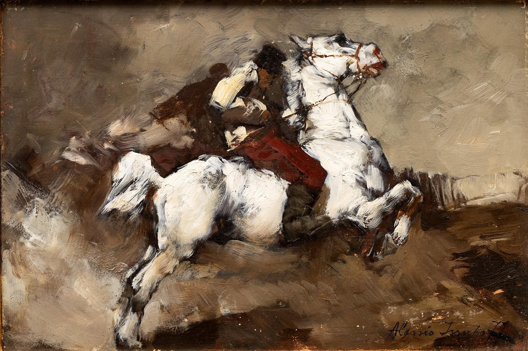 Galloping Horse and Rider Alessio Issupoff (1889 Russia-1857 Rome) For Sale 1
