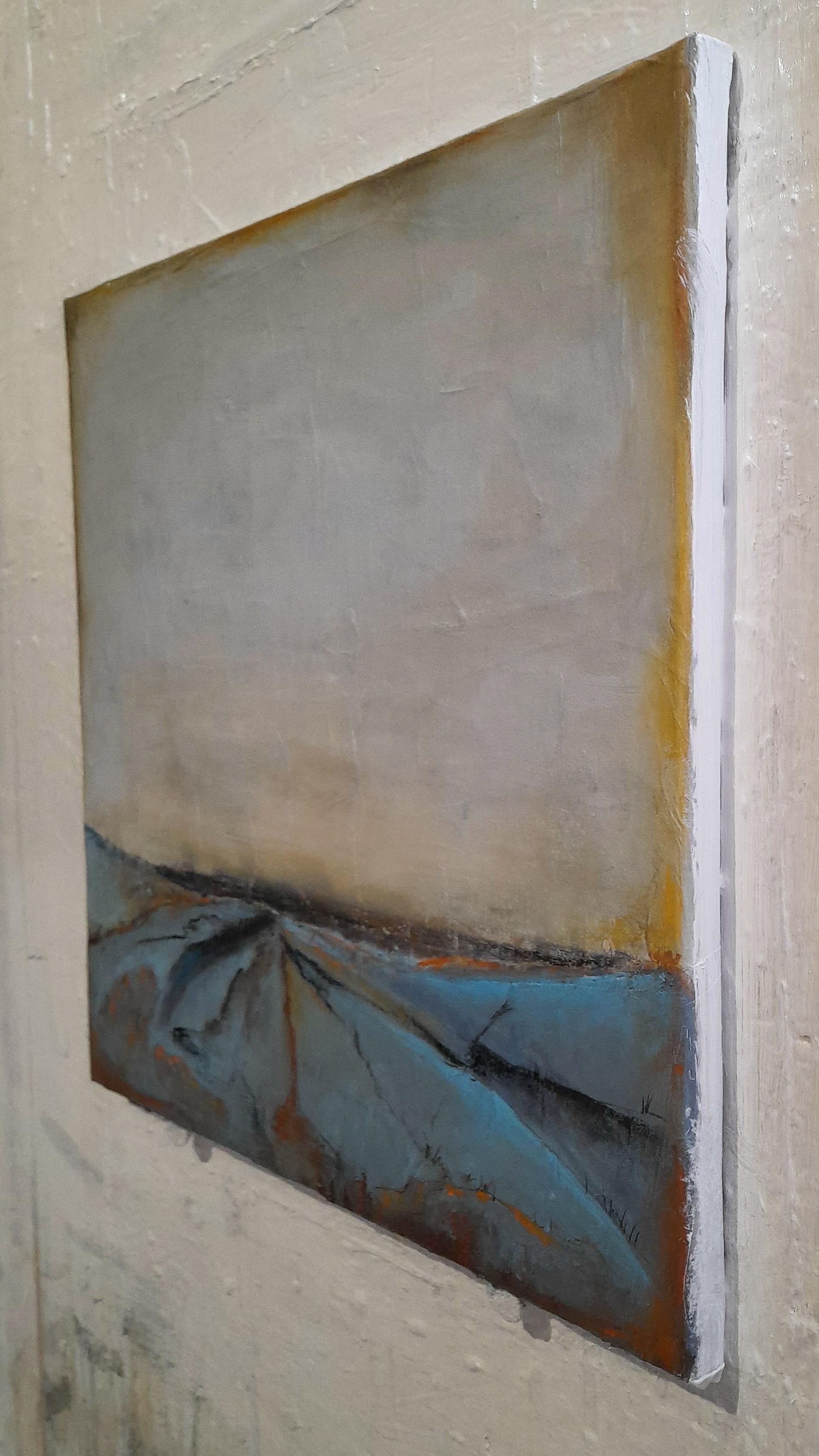Paesaggio blu - Pittura astratta di paesaggio - Painting di Alessio Mariotto