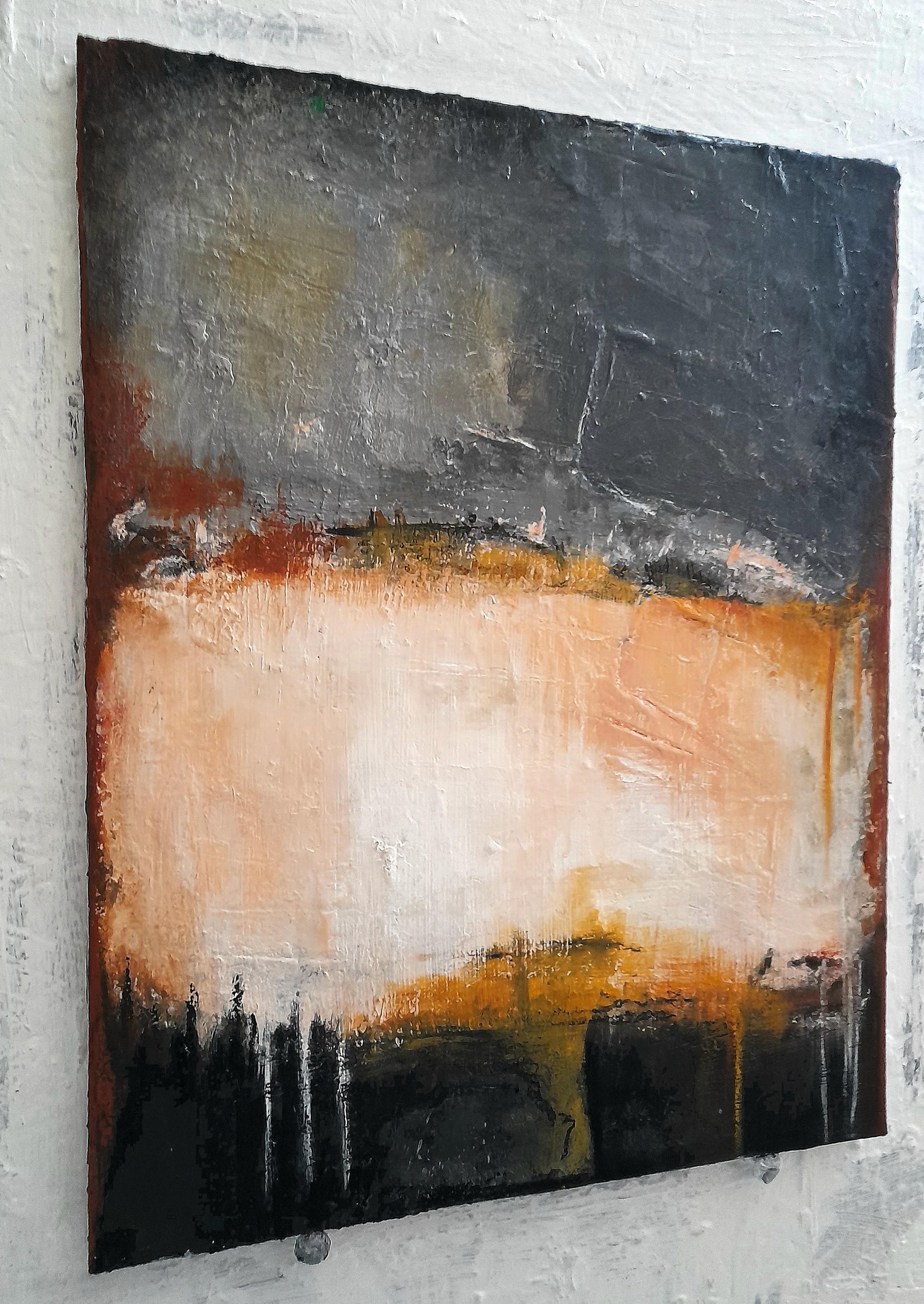 Grigio, nero e rosa - Pittura di campo a colori contemporanea - Painting Color-Field di Alessio Mariotto