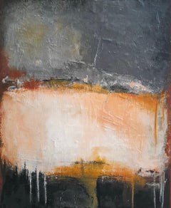 Grigio, nero e rosa - Pittura di campo a colori contemporanea
