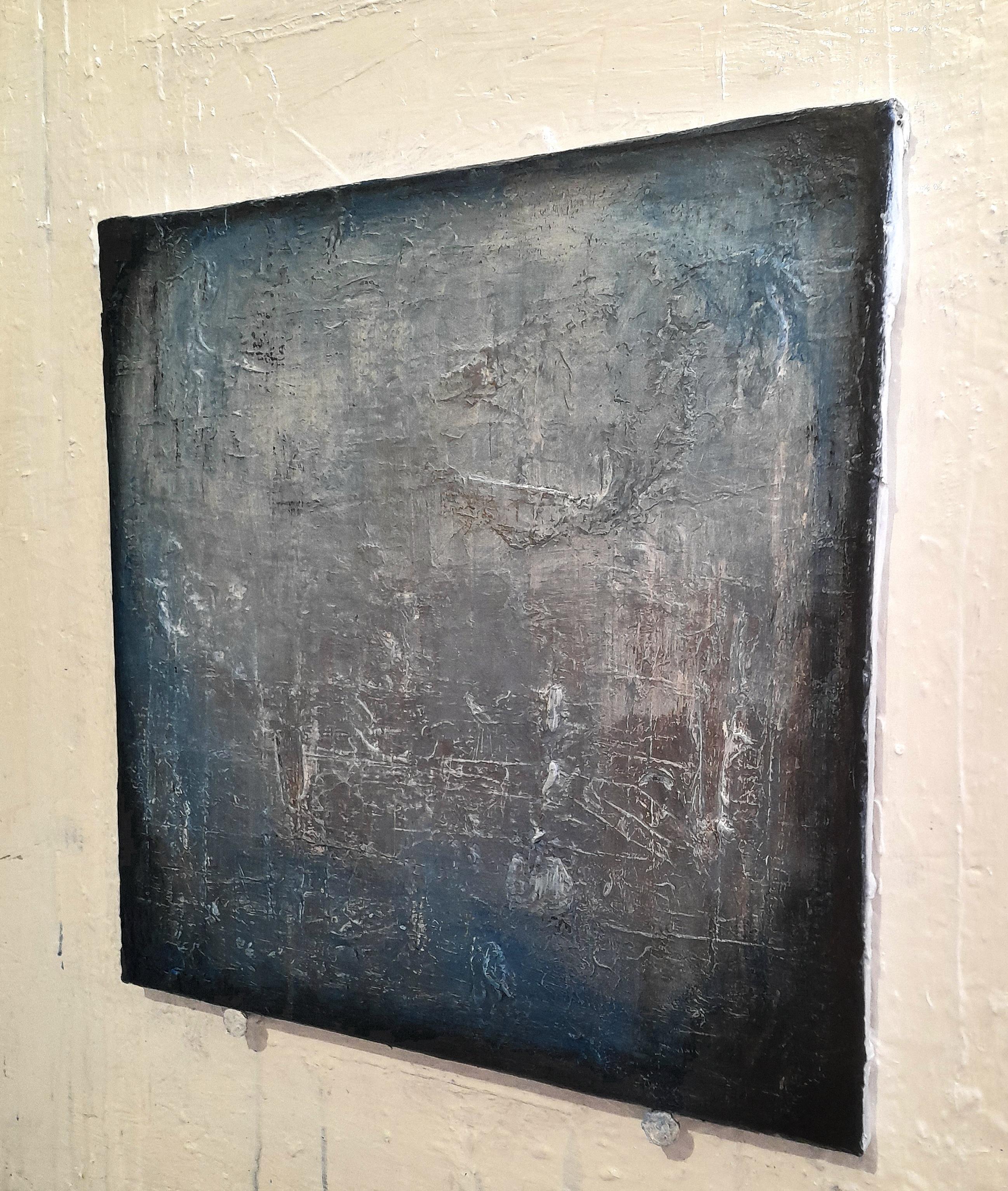 Un tuffo nell'oltremare - Pittura astratta contemporanea con texture - Painting di Alessio Mariotto