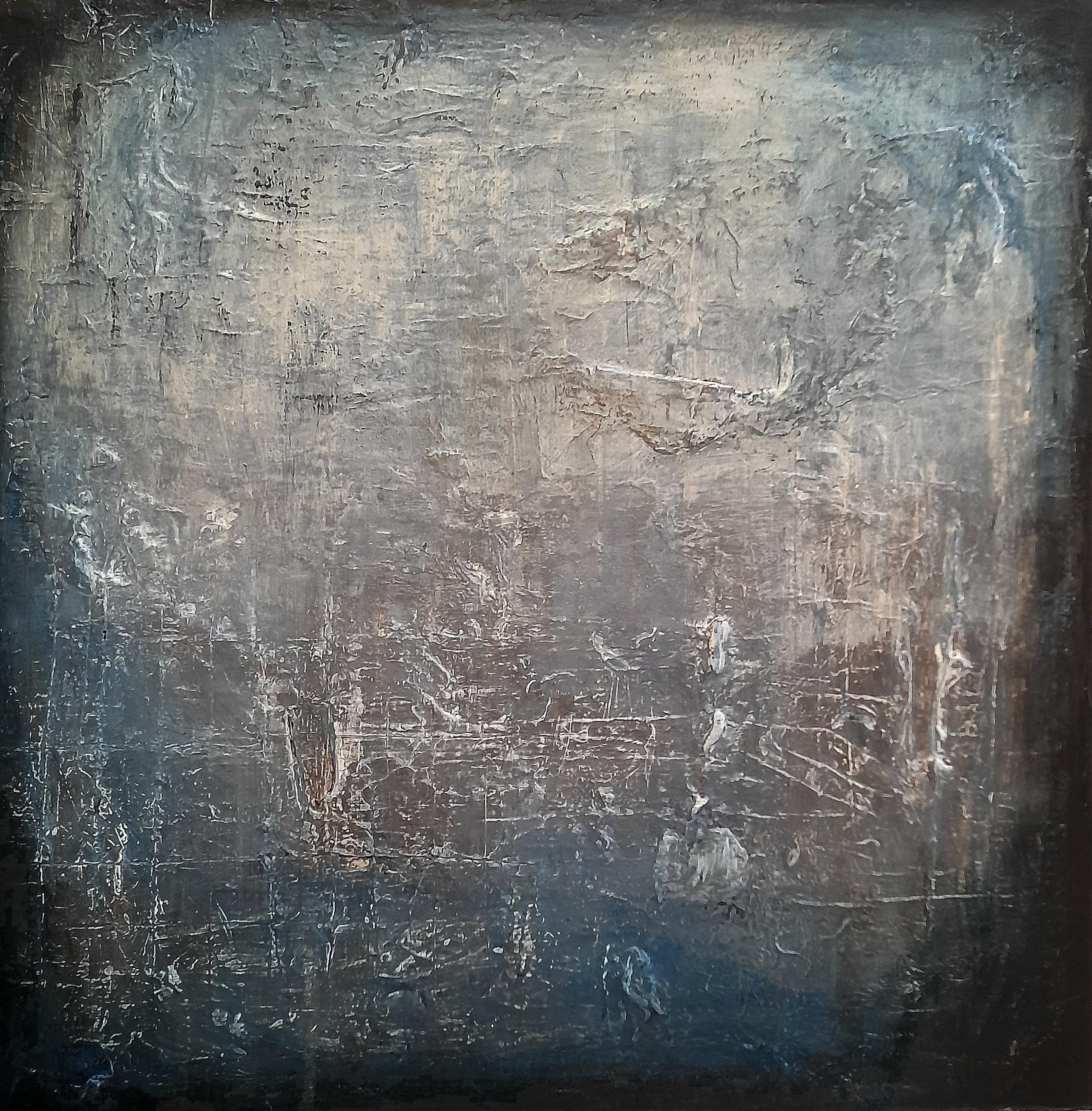 Abstract Painting di Alessio Mariotto - Un tuffo nell'oltremare - Pittura astratta contemporanea con texture