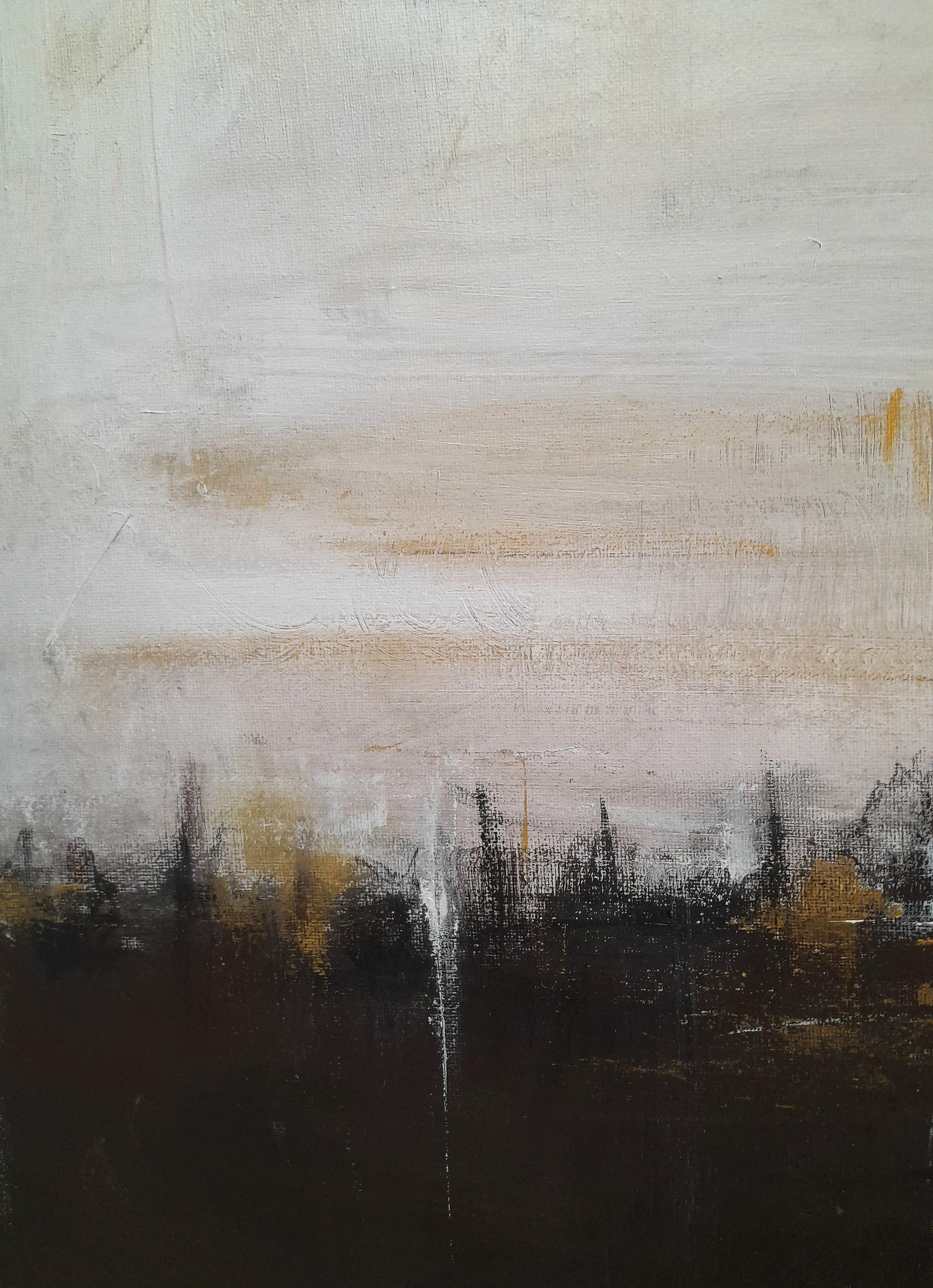 Paesaggio televisivo - Pittura acrilica contemporanea in campo cromatico - Painting Contemporaneo di Alessio Mariotto