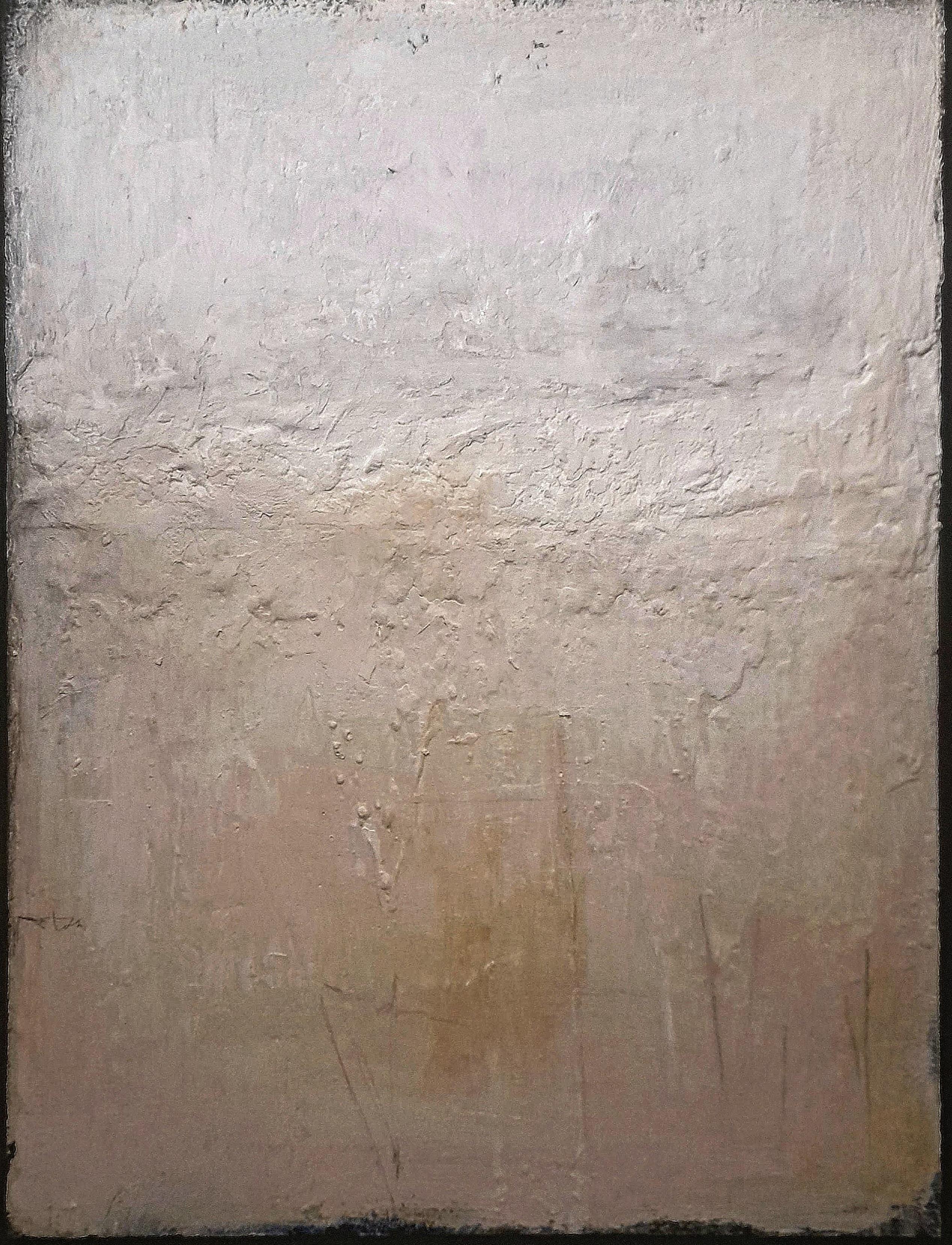 Abstract Painting di Alessio Mariotto - "Monocromo bianco" - Pittura astratta minimalista contemporanea bianca