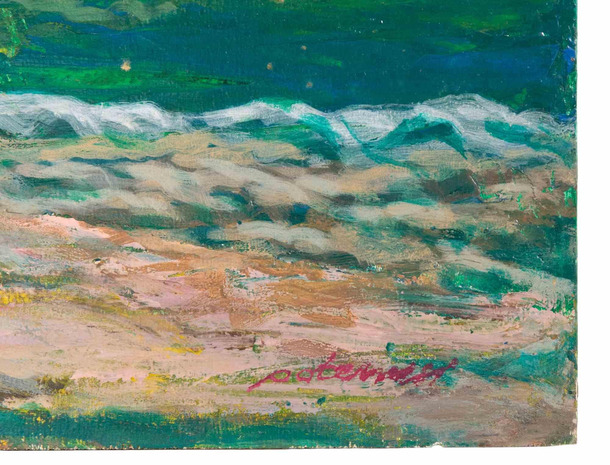 Am Strand - Gemälde von Alessio Paternesi - 1990er Jahre im Angebot 1