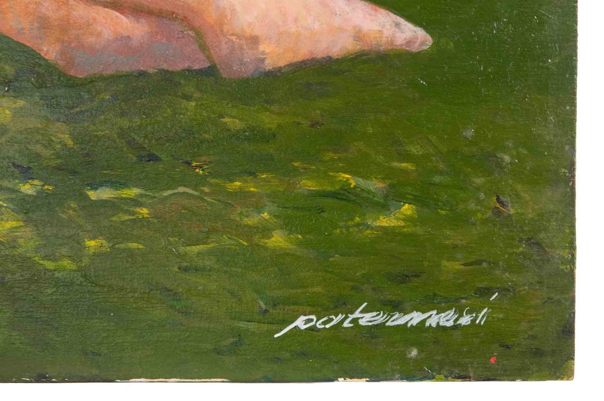 Ehepaar im Park - Gemälde von Alessio Paternesi - 1990er Jahre im Angebot 2