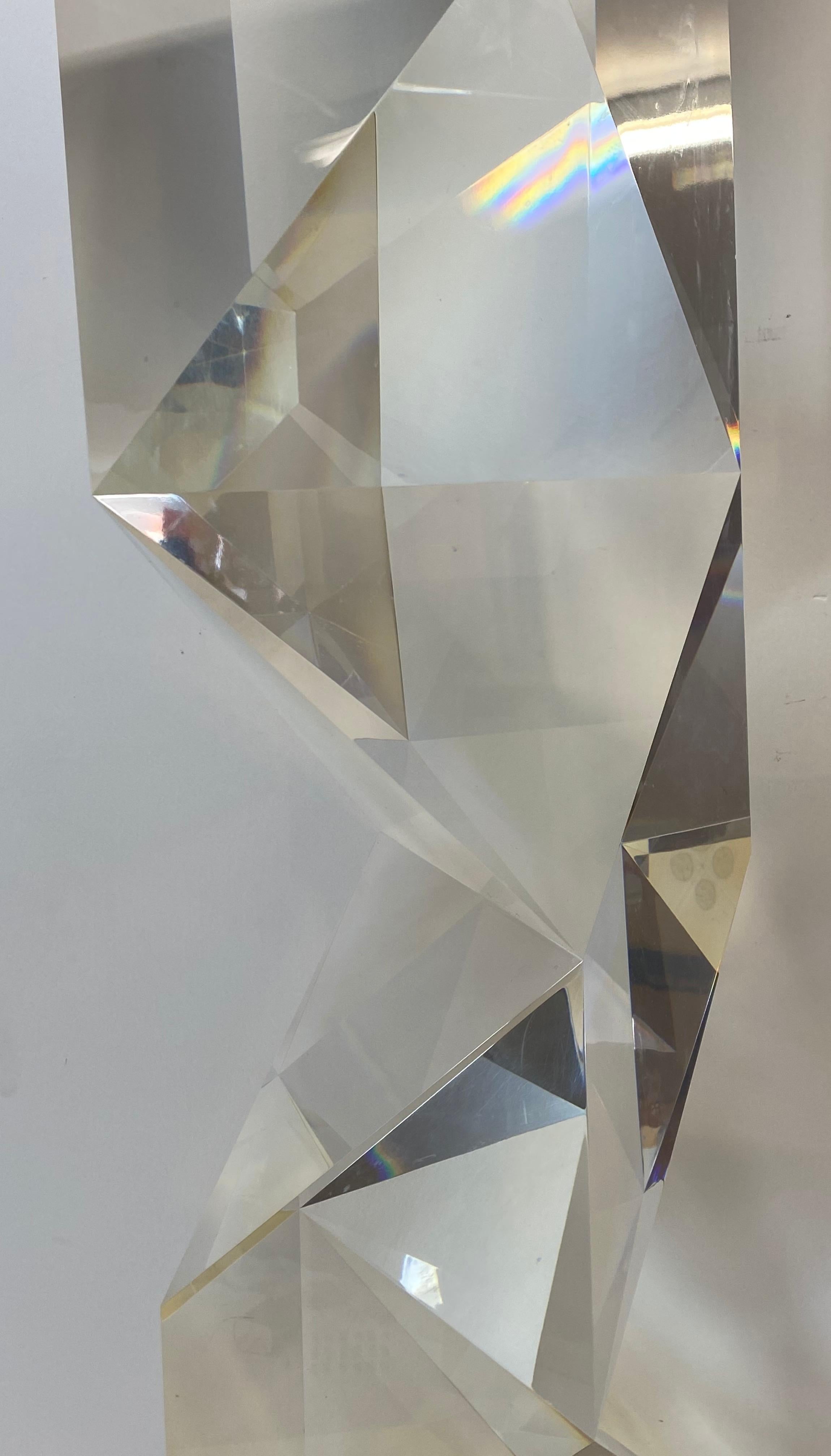 Alessio Tasca Scultura geometrica in lucite di grandi dimensioni C.1970 9