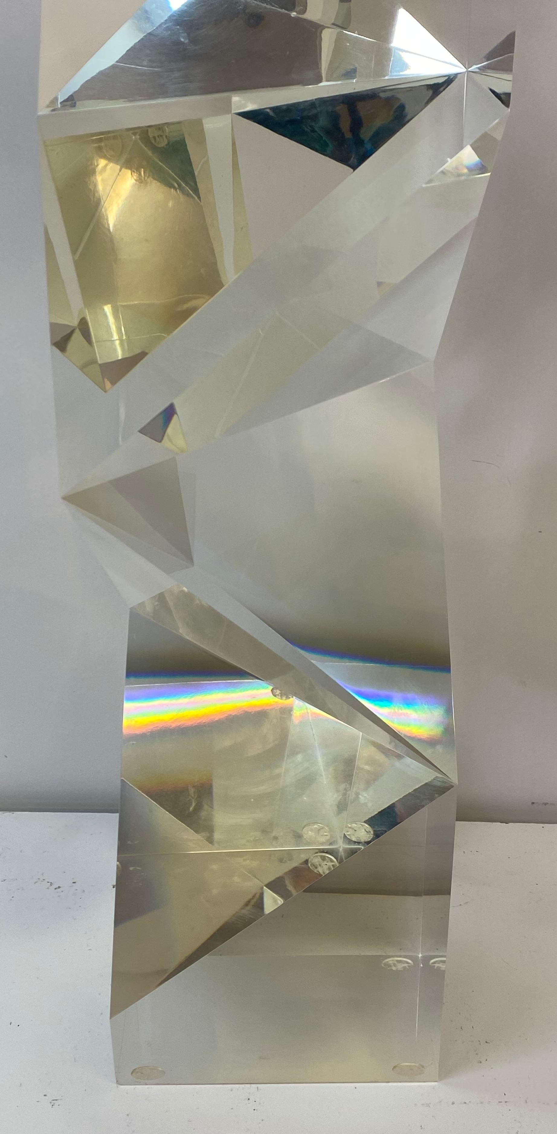 Alessio Tasca Scultura geometrica in lucite di grandi dimensioni C.1970 6