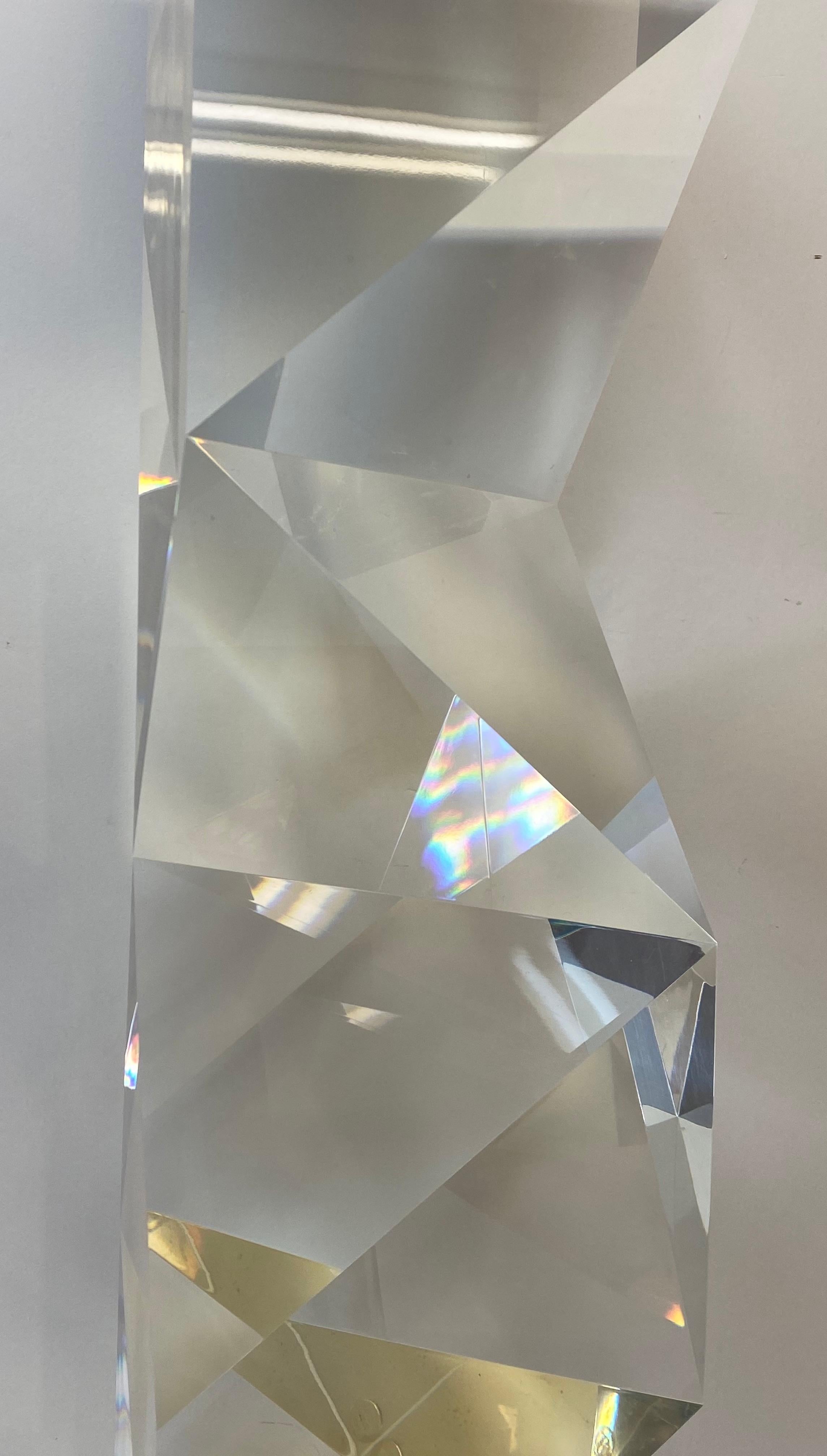 Alessio Tasca Scultura geometrica in lucite di grandi dimensioni C.1970 8