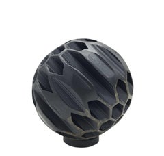 Alessio Tasca Anthracite Ceramic Sphere Sculpture, Italy, 1960s