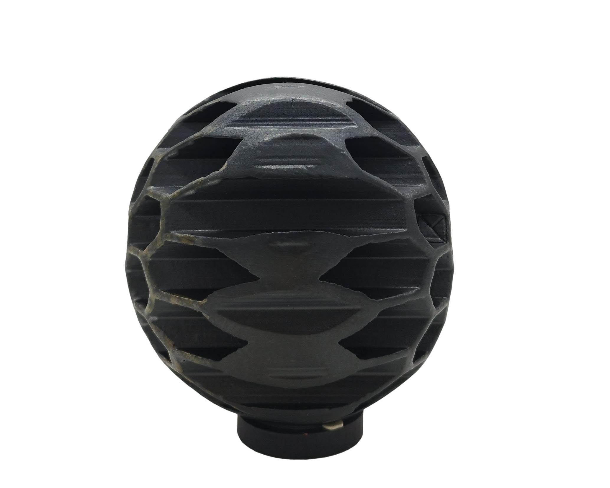Mid-Century Modern Alessio Tasca Anthracite Ceramic Sphere Sculpture, Italy, 1960s For Sale