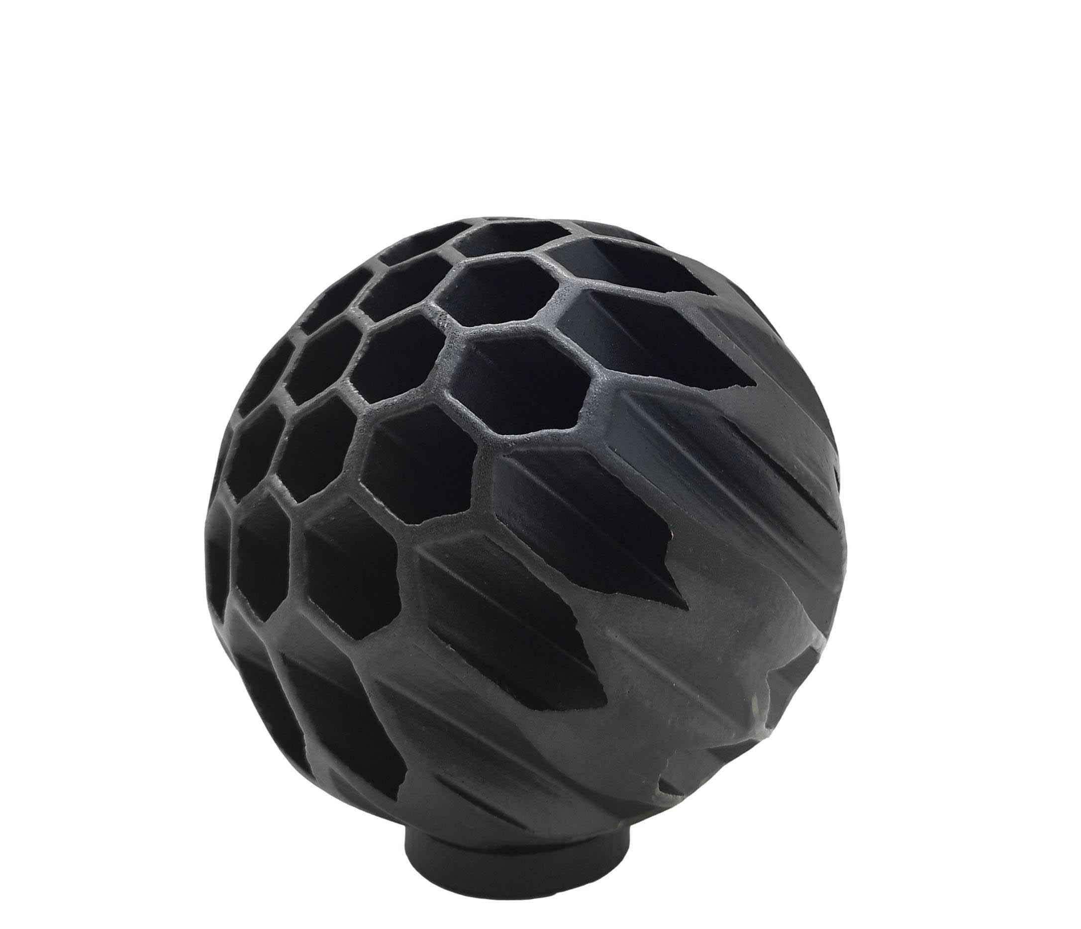 Italian Alessio Tasca Anthracite Ceramic Sphere Sculpture, Italy, 1960s For Sale