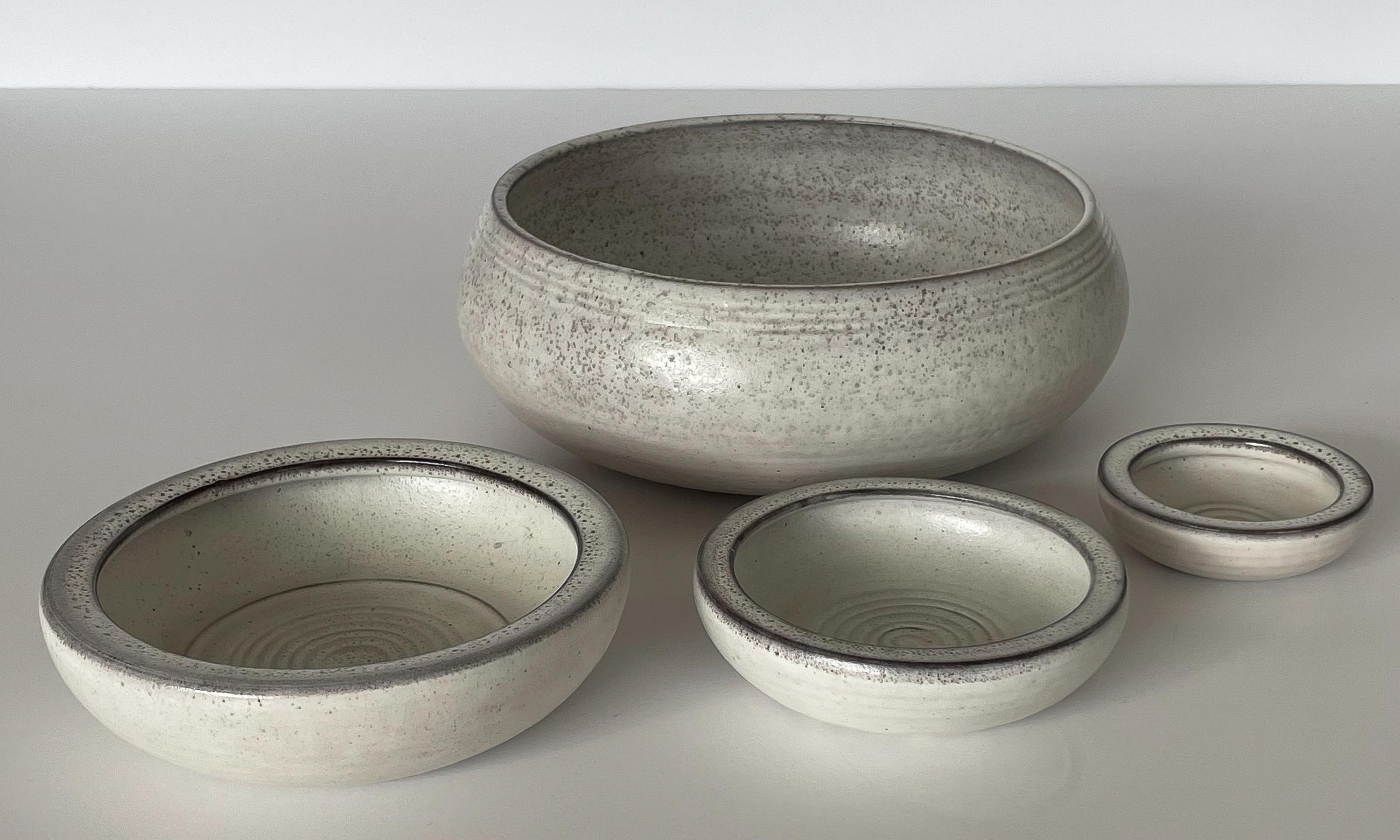 Glazed Alessio Tasca Ceramic Nesting Centerpiece Bowls