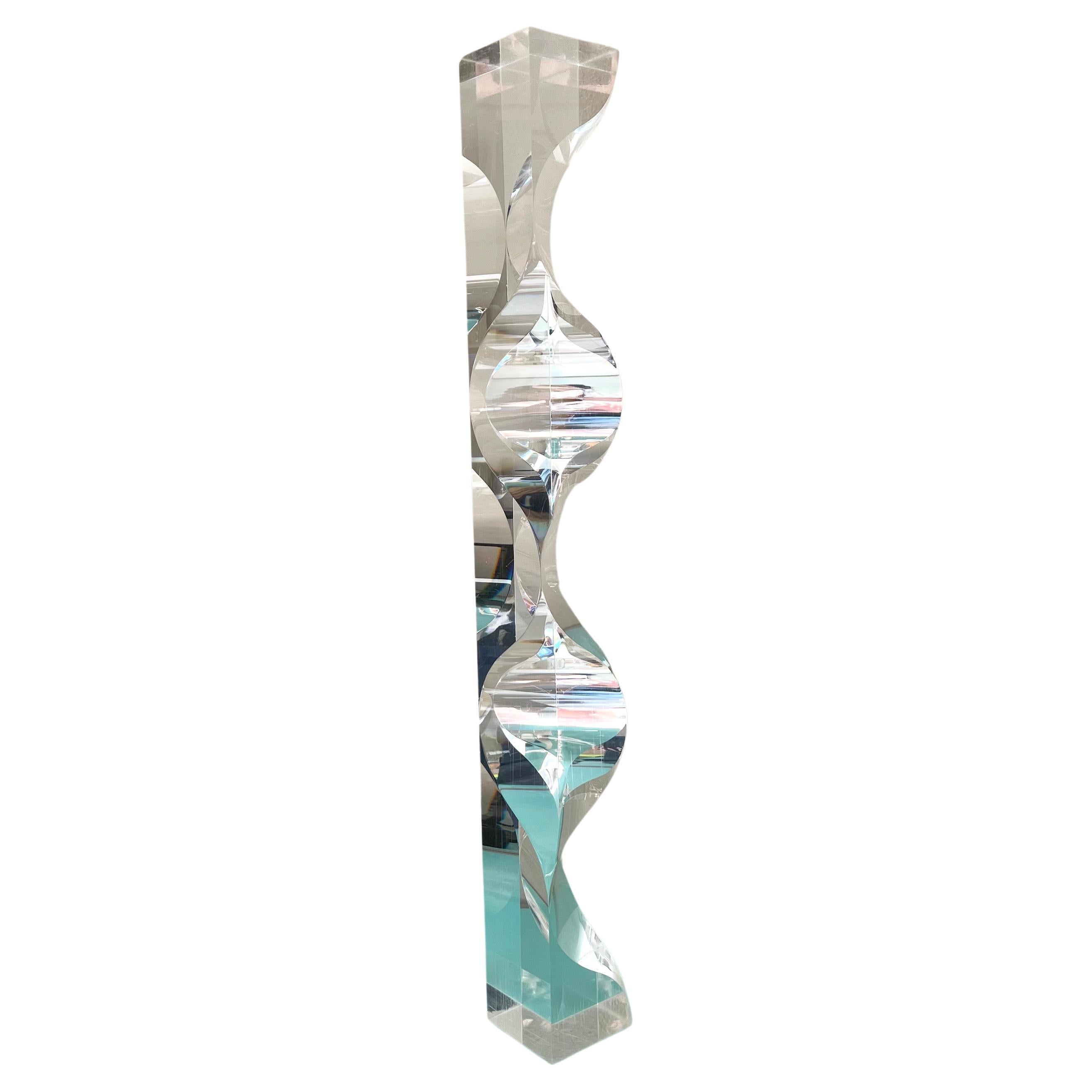 Mid-Century Modern Alessio Tasca for Fusina Acrylic Lucite Prism Tower Sculpture For Sale