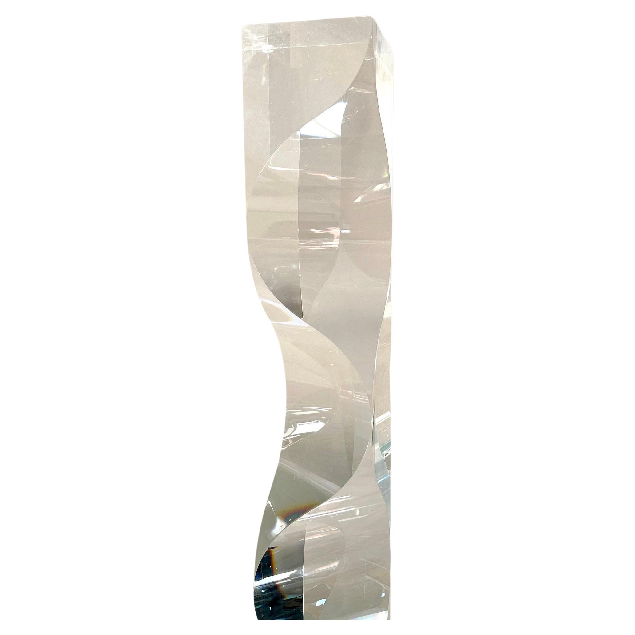 Italian Alessio Tasca for Fusina Acrylic Lucite Prism Tower Sculpture For Sale