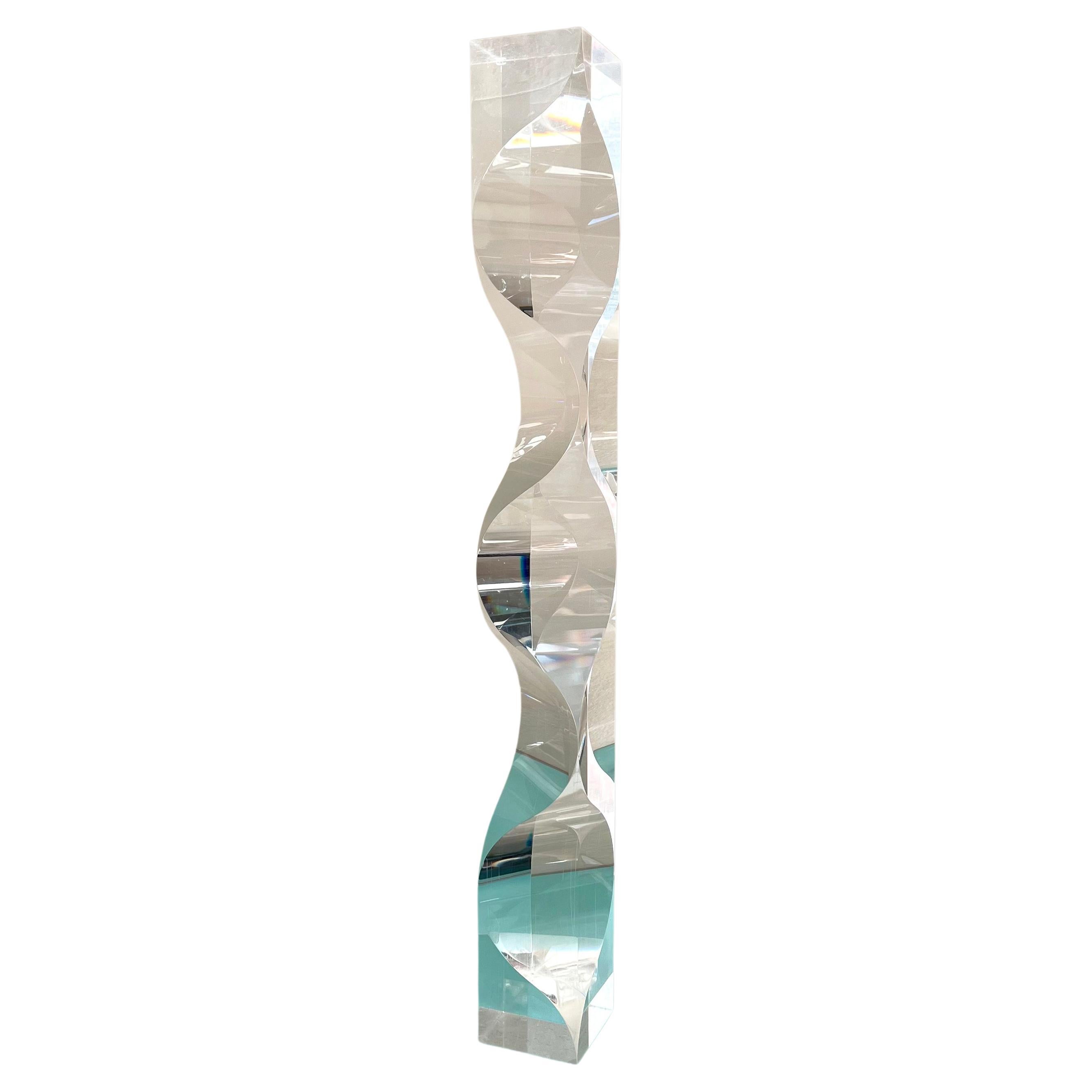 Late 20th Century Alessio Tasca for Fusina Acrylic Lucite Prism Tower Sculpture For Sale
