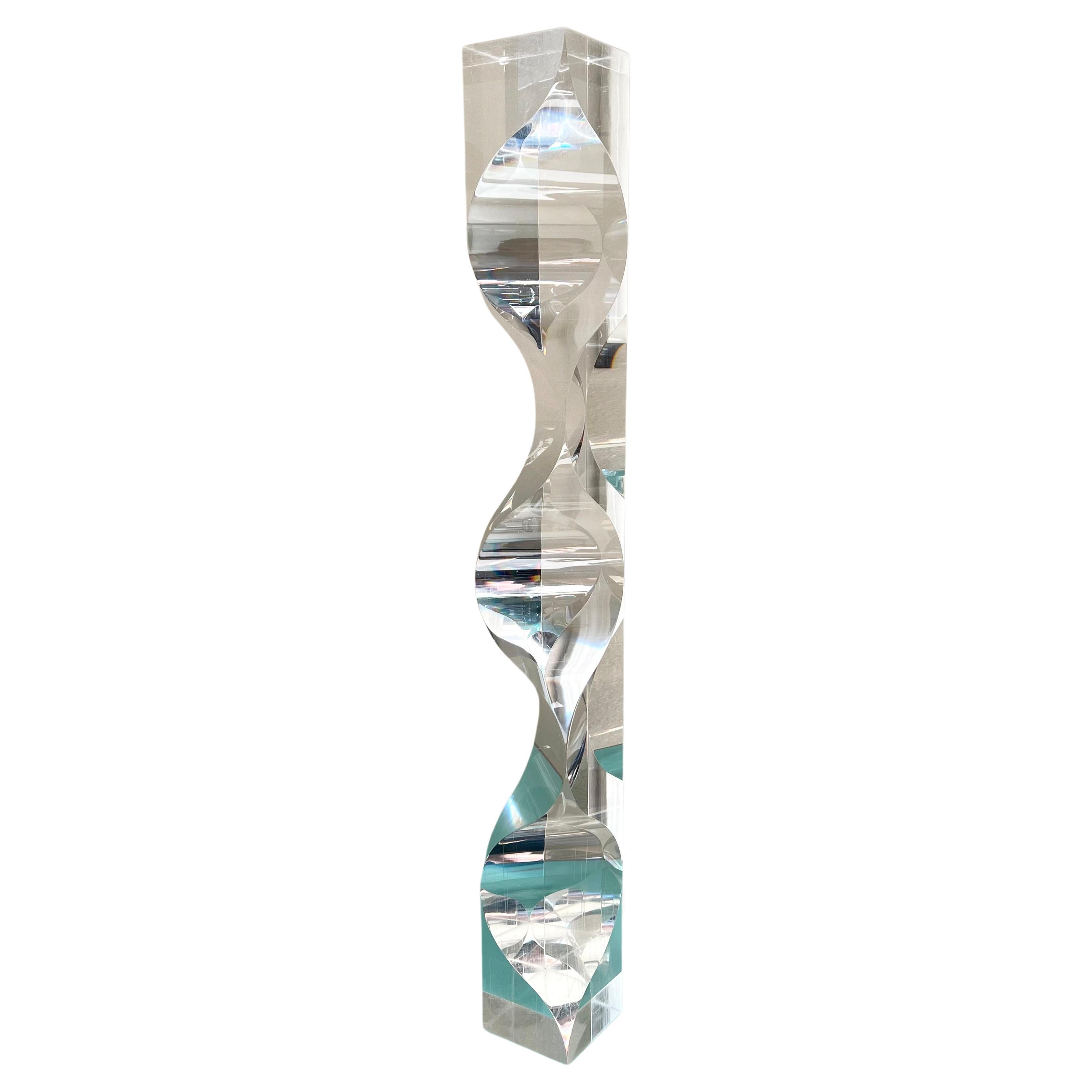 Alessio Tasca for Fusina Acrylic Lucite Prism Tower Sculpture
