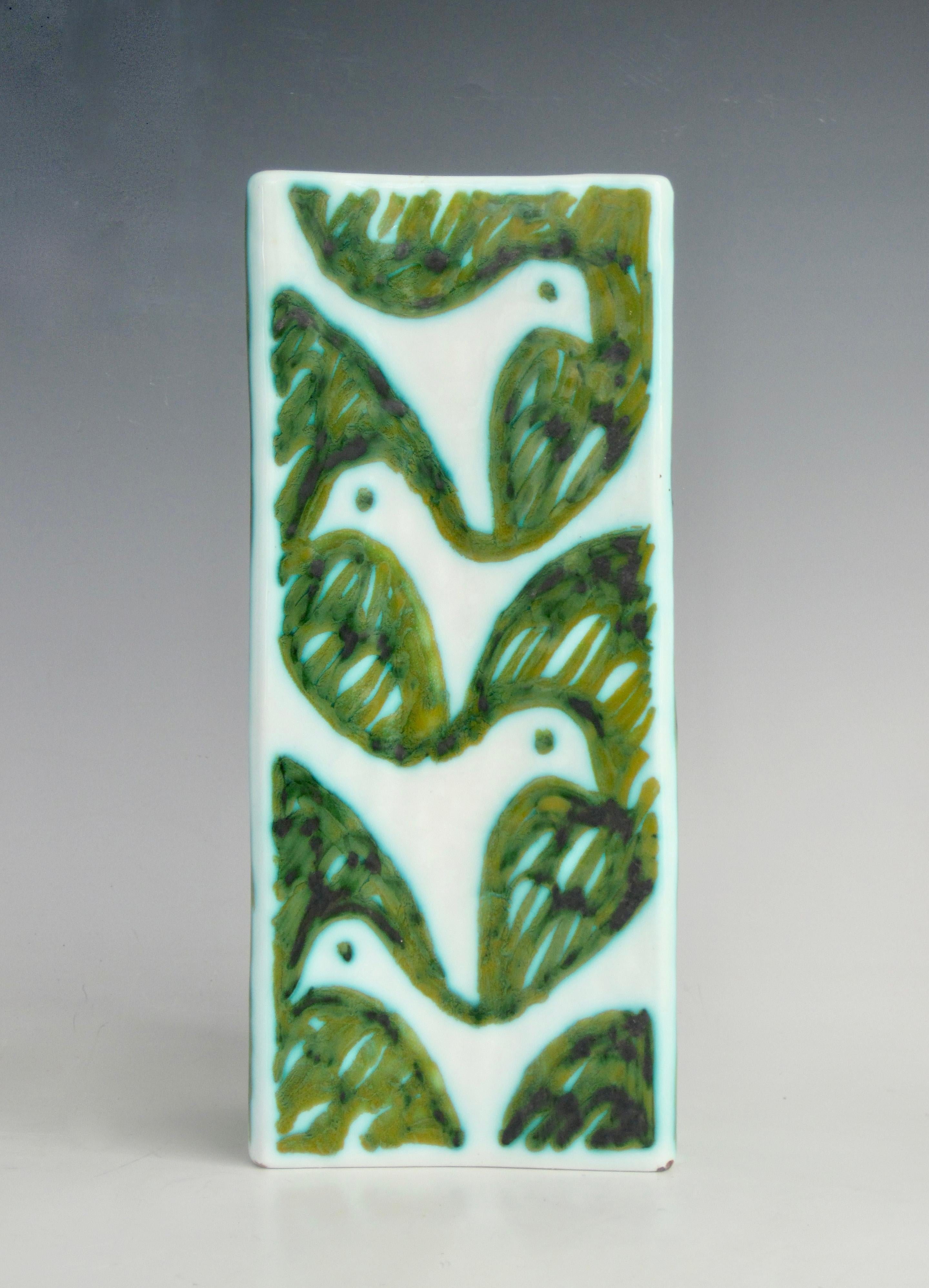 Alessio Tasca for Raymor Double Sided Rectangular Ceramic Vase In Good Condition For Sale In Ferndale, MI