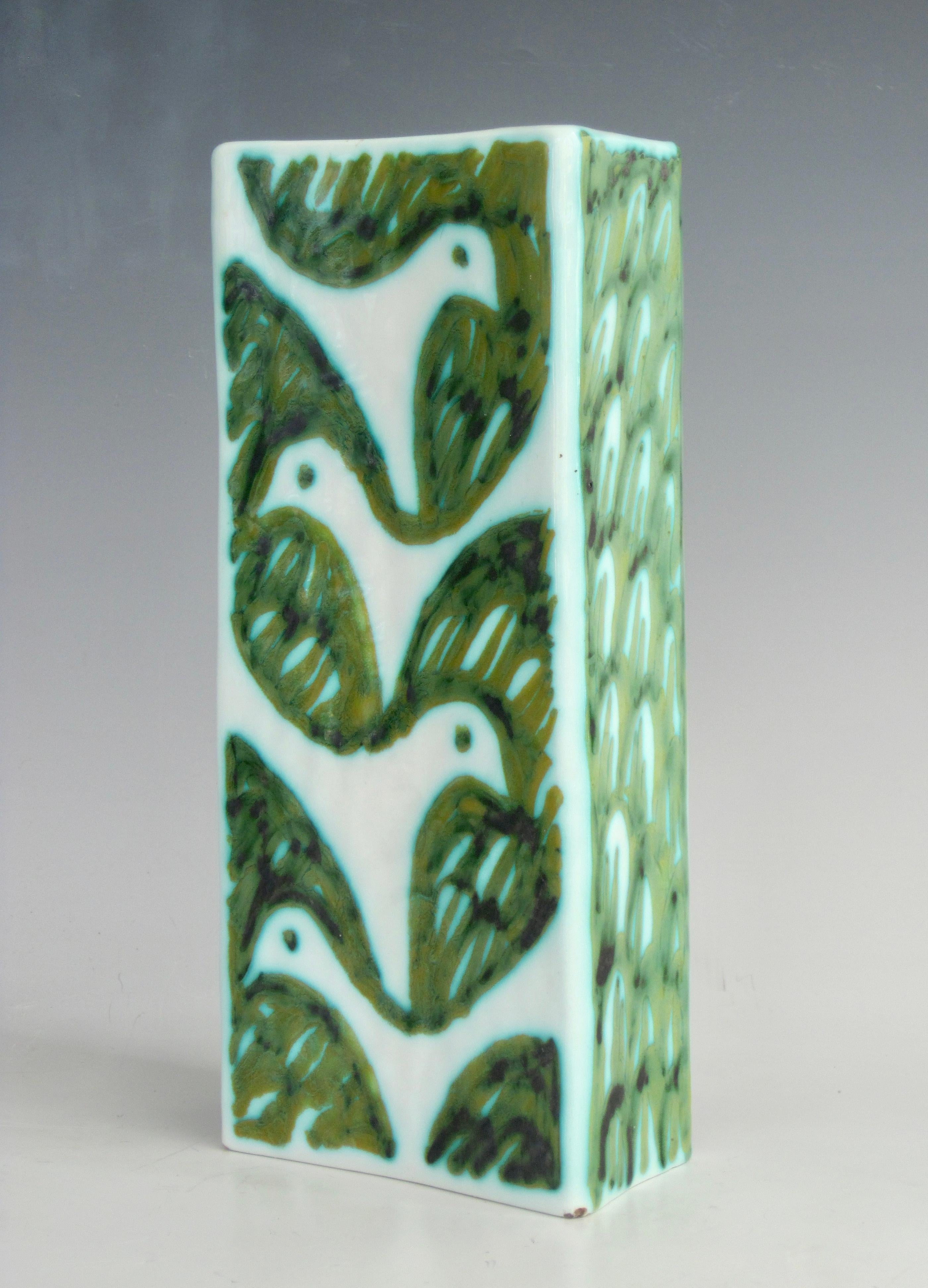 20th Century Alessio Tasca for Raymor Double Sided Rectangular Ceramic Vase For Sale