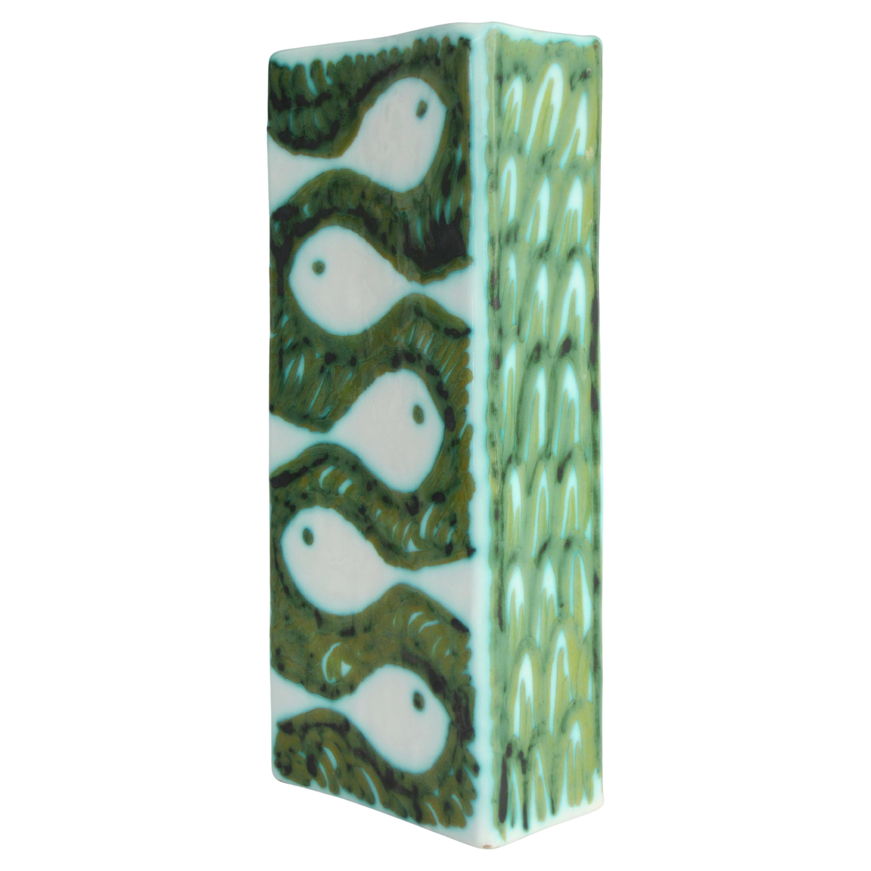 Alessio Tasca for Raymor Double Sided Rectangular Ceramic Vase For Sale