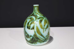 Alessio Tasca for Raymor Vase, Ceramic, Green and White, Signed