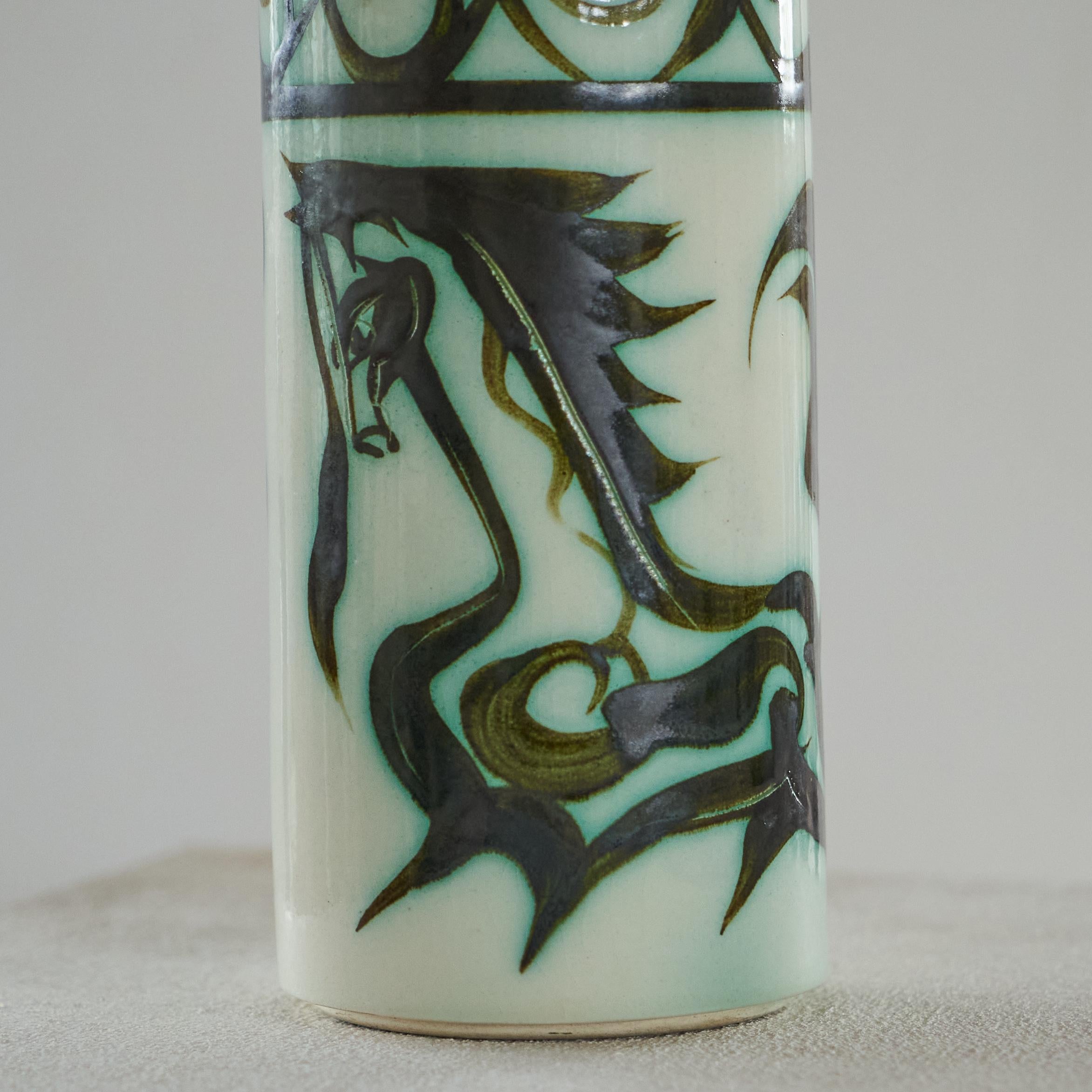 Italian Alessio Tasca Glazed Studio Pottery Table Lamp 1960s For Sale