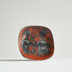 Assiette décorative "Inverno" d'Alessio Tasca, années 1950