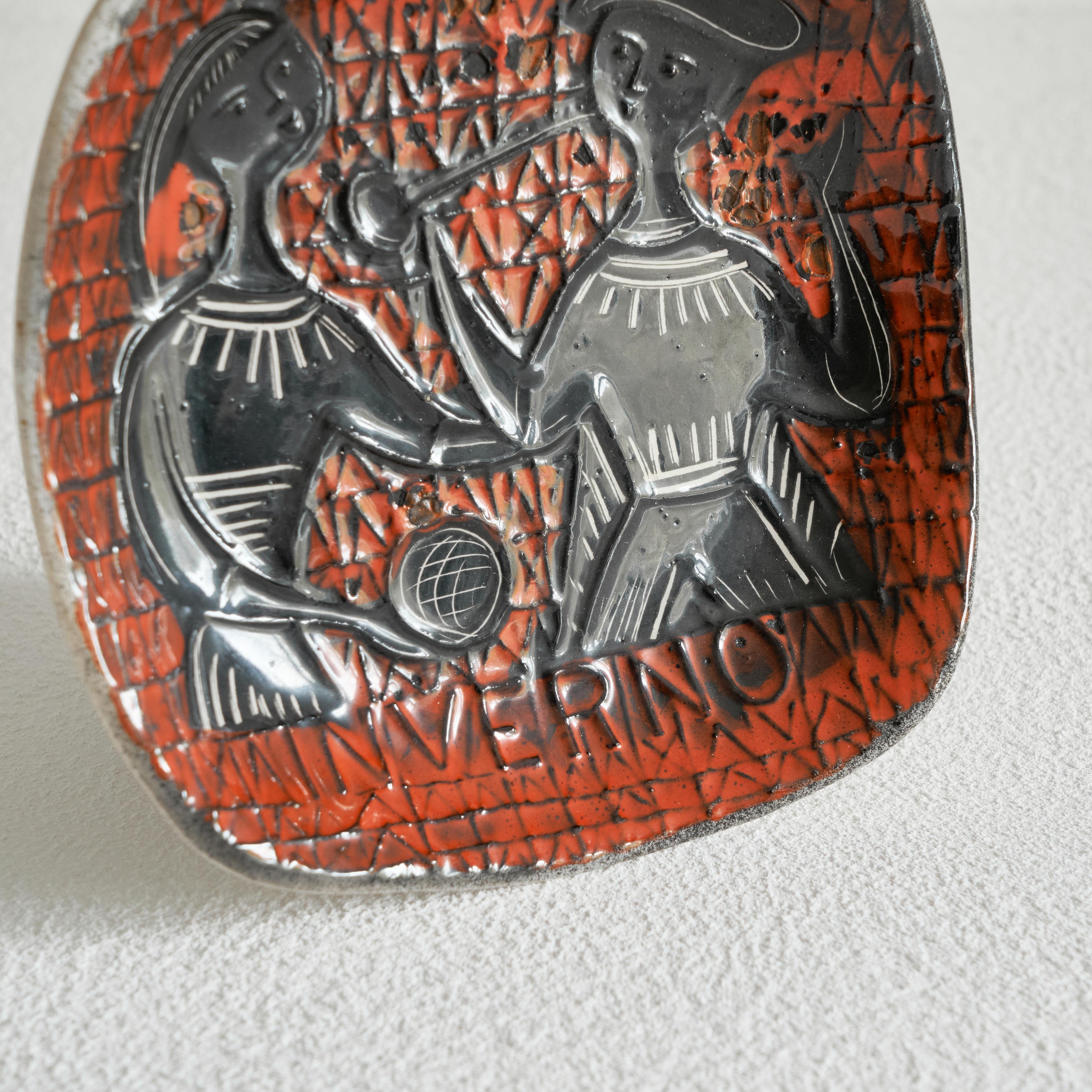 Mid-Century Modern Alessio Tasca 'Inverno' Decorative Plate, 1950s For Sale