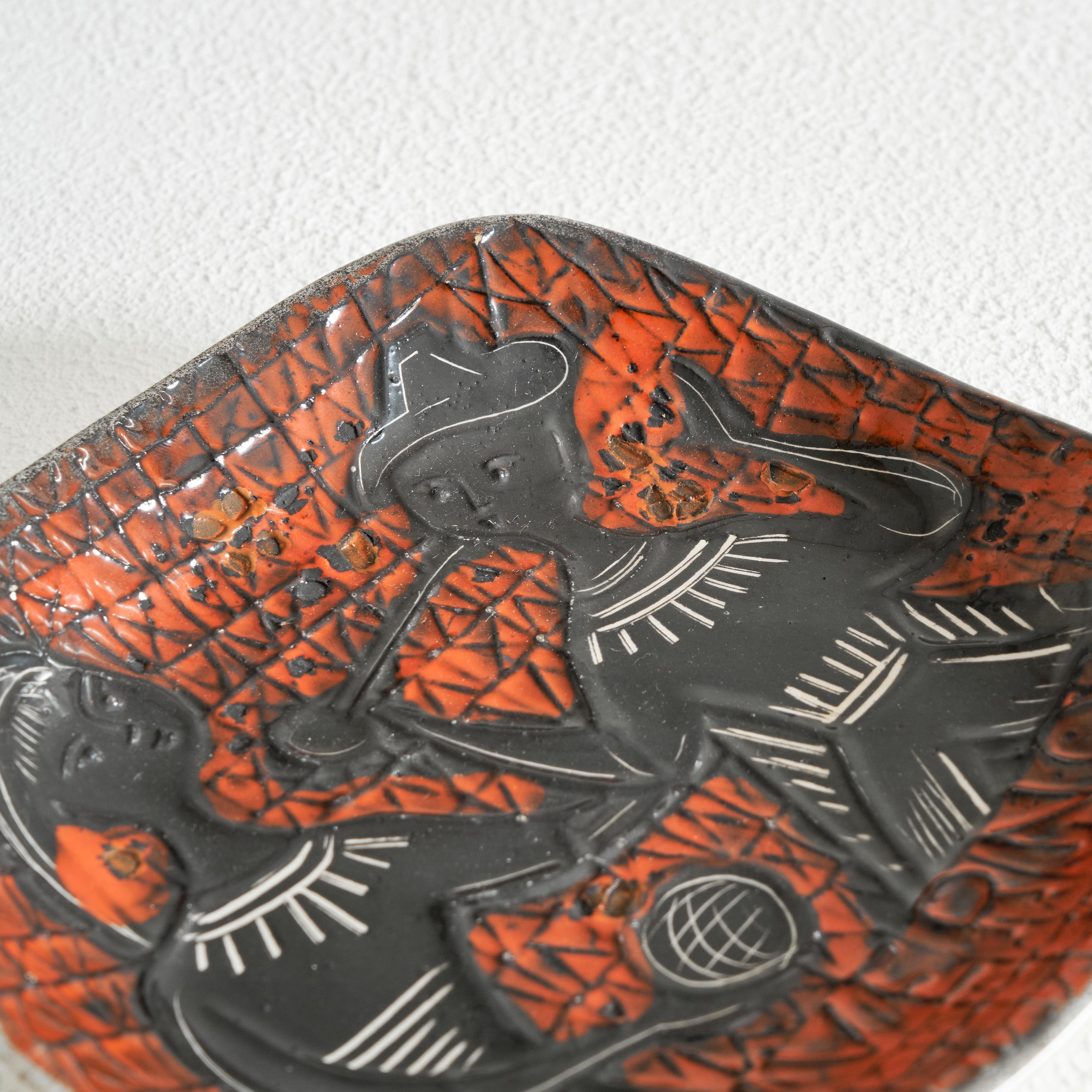 Hand-Crafted Alessio Tasca 'Inverno' Decorative Plate, 1950s For Sale