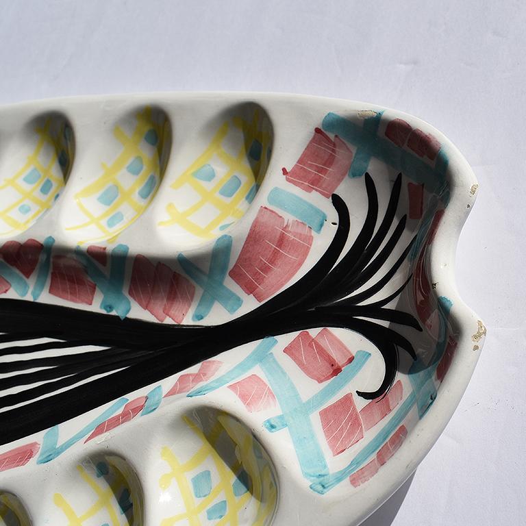 Alessio Tasca Italian Abstract Ceramic Platter of Fish and Oyster Plate 2