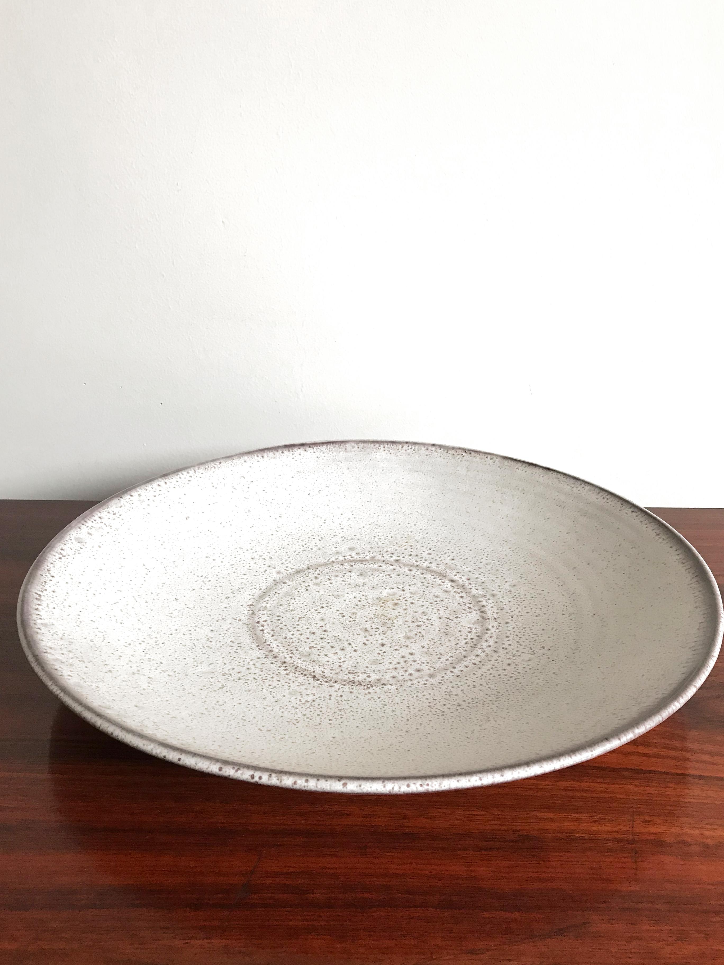 Italian very big ceramic centerpiece or decorative plate designed by Italian artist Alessio Tasca with brand embossed under the base, 1960s.