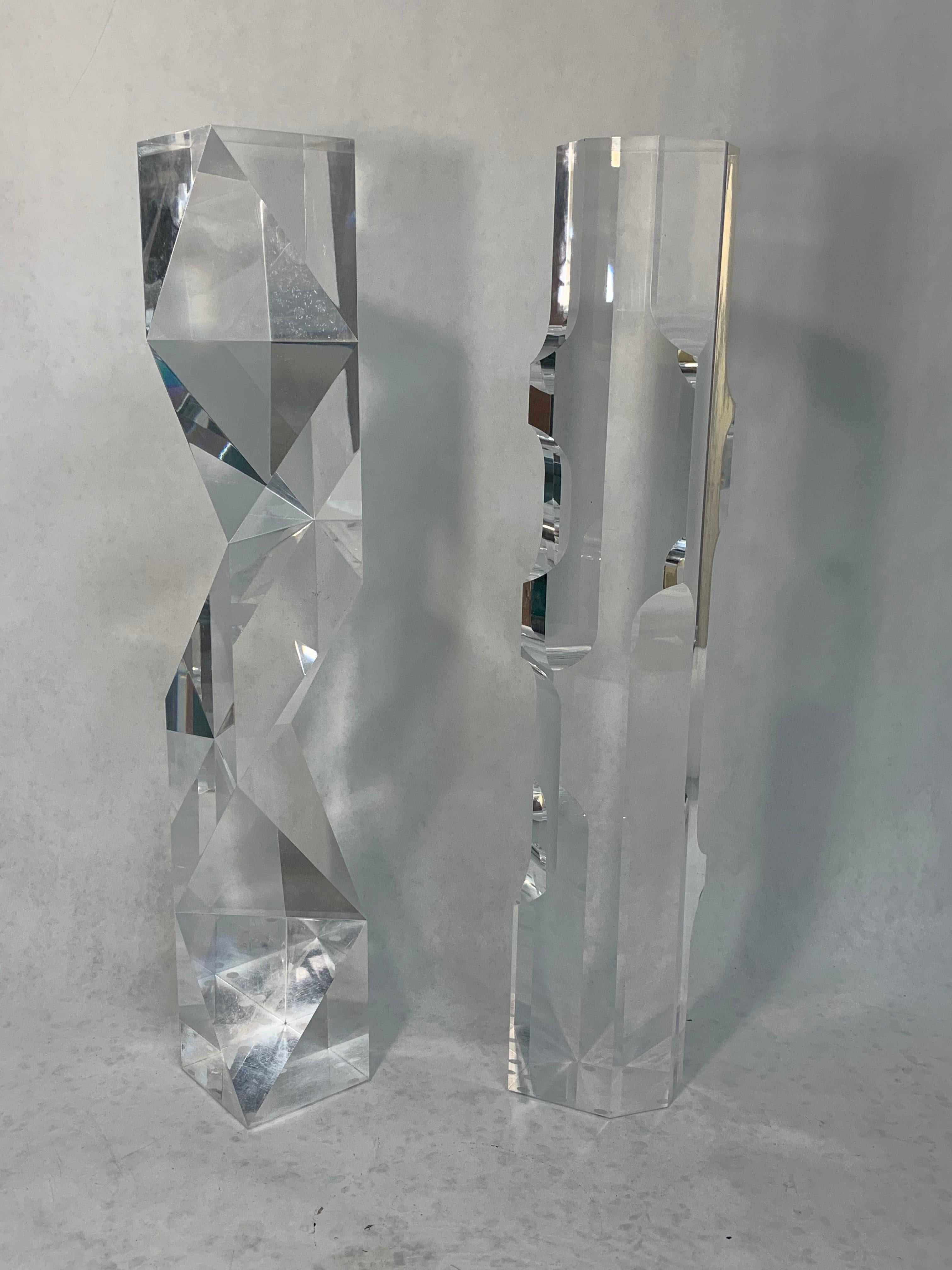 Alessio Tasca Italian Modern Abstract Lucite 'Fusina' Prism Sculpture 4