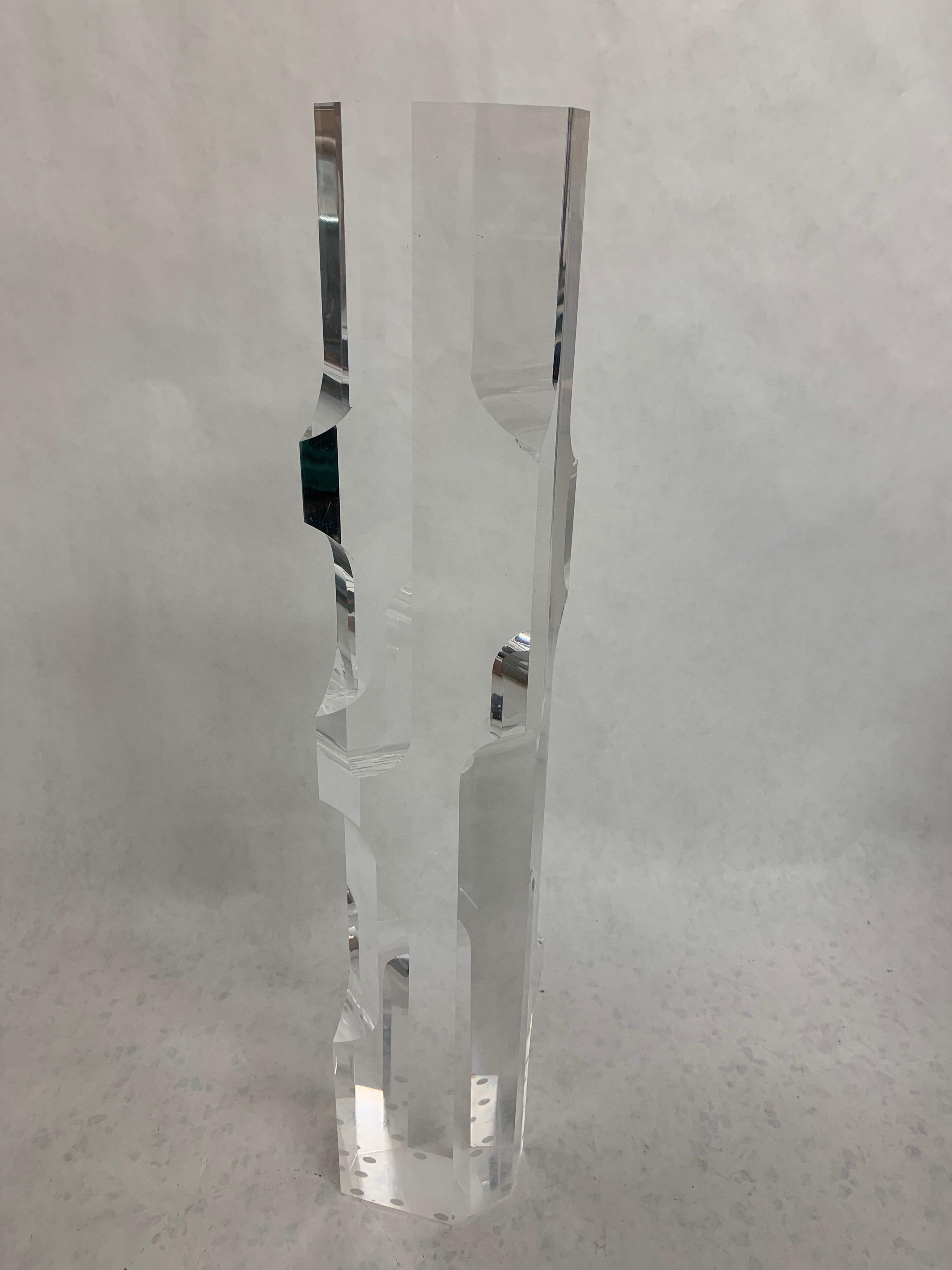Alessio Tasca Italian Modern Abstract Lucite 'Fusina' Prism Sculpture In Good Condition In East Hampton, NY