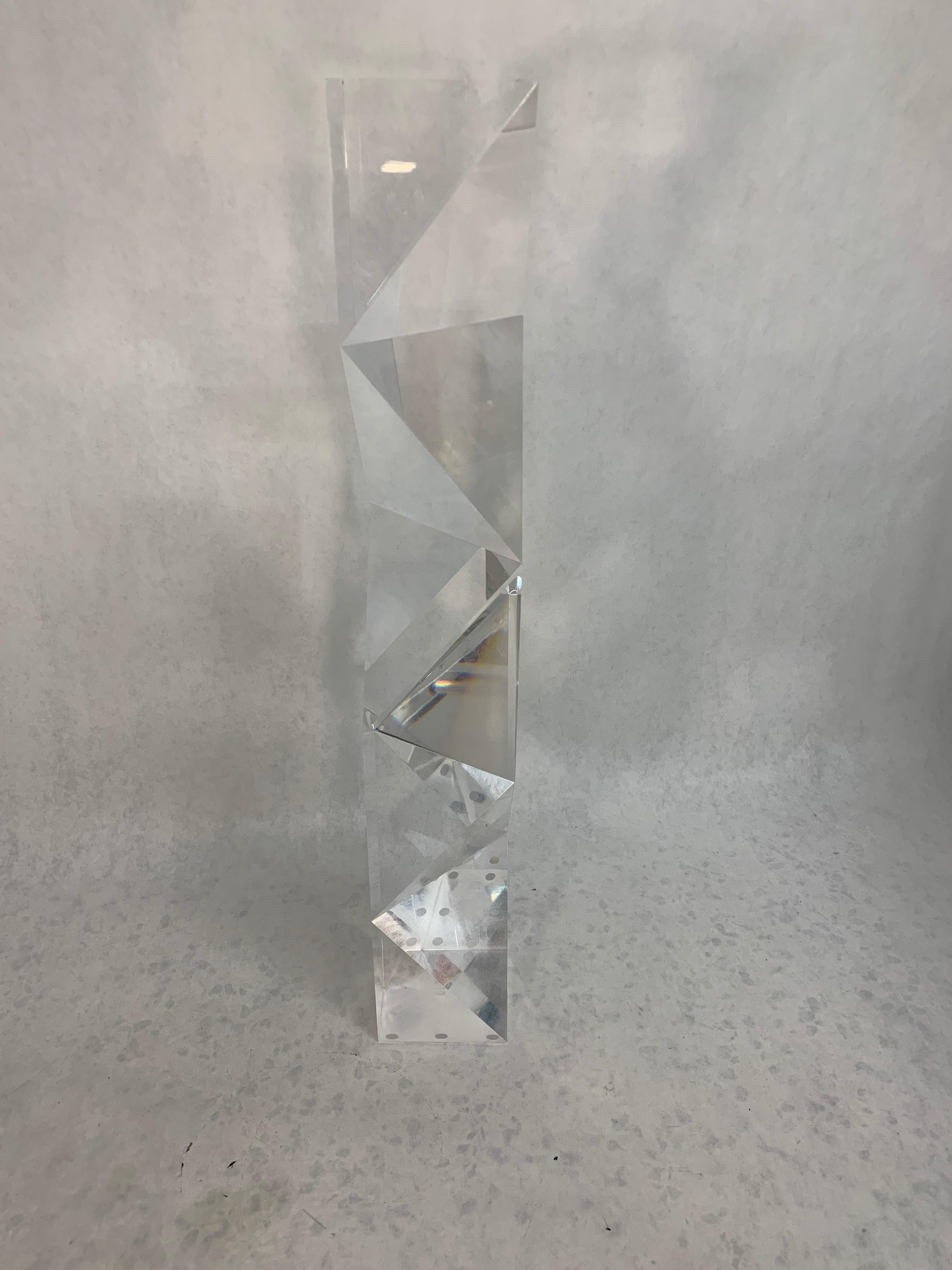 Alessio Tasca Italian Modern Abstract Lucite 'Fusina' Prism Sculpture 3