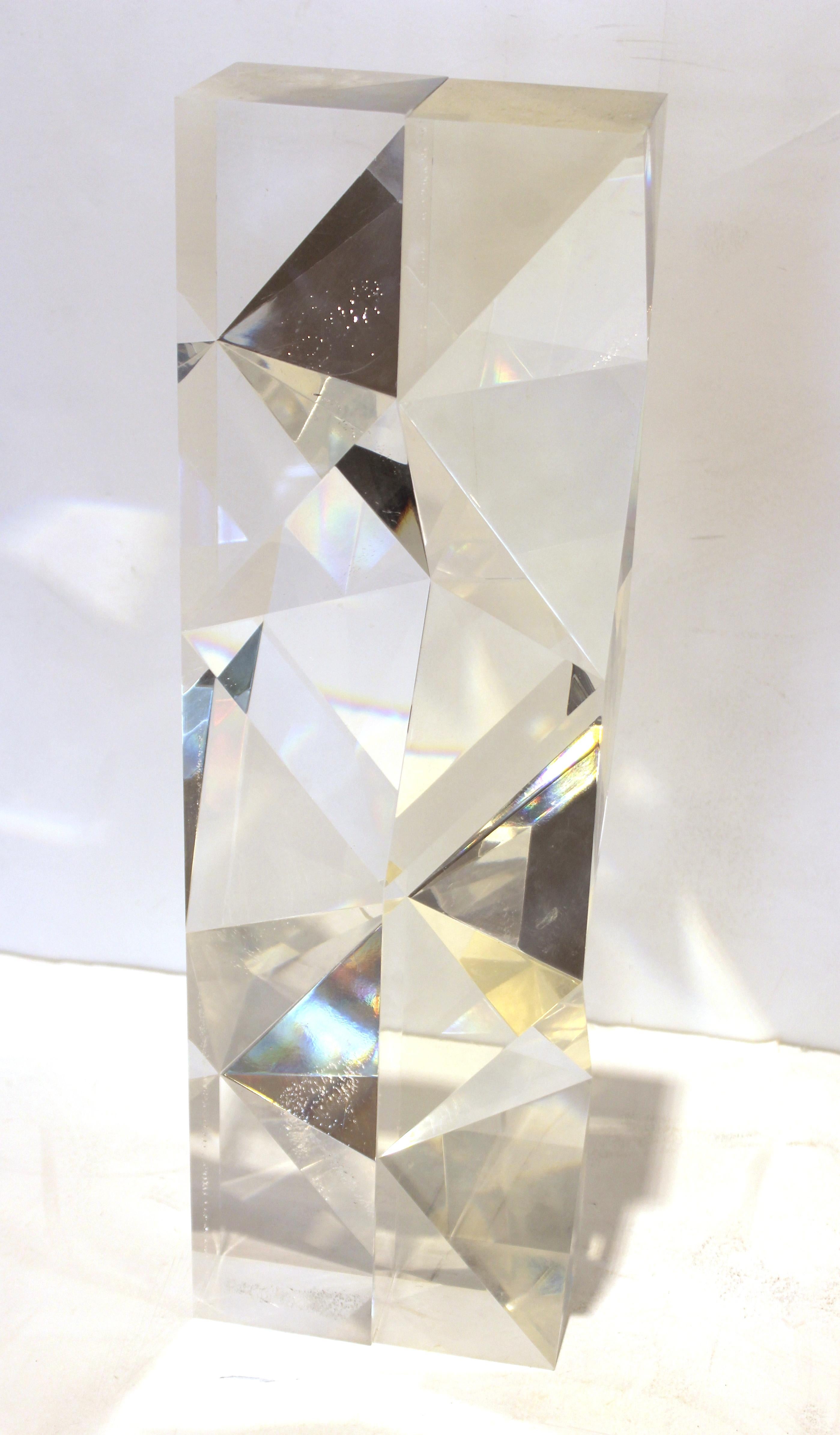 Alessio Tasca Italian Modern Abstract Lucite 'Fusina' Prism Sculptures For Sale 7