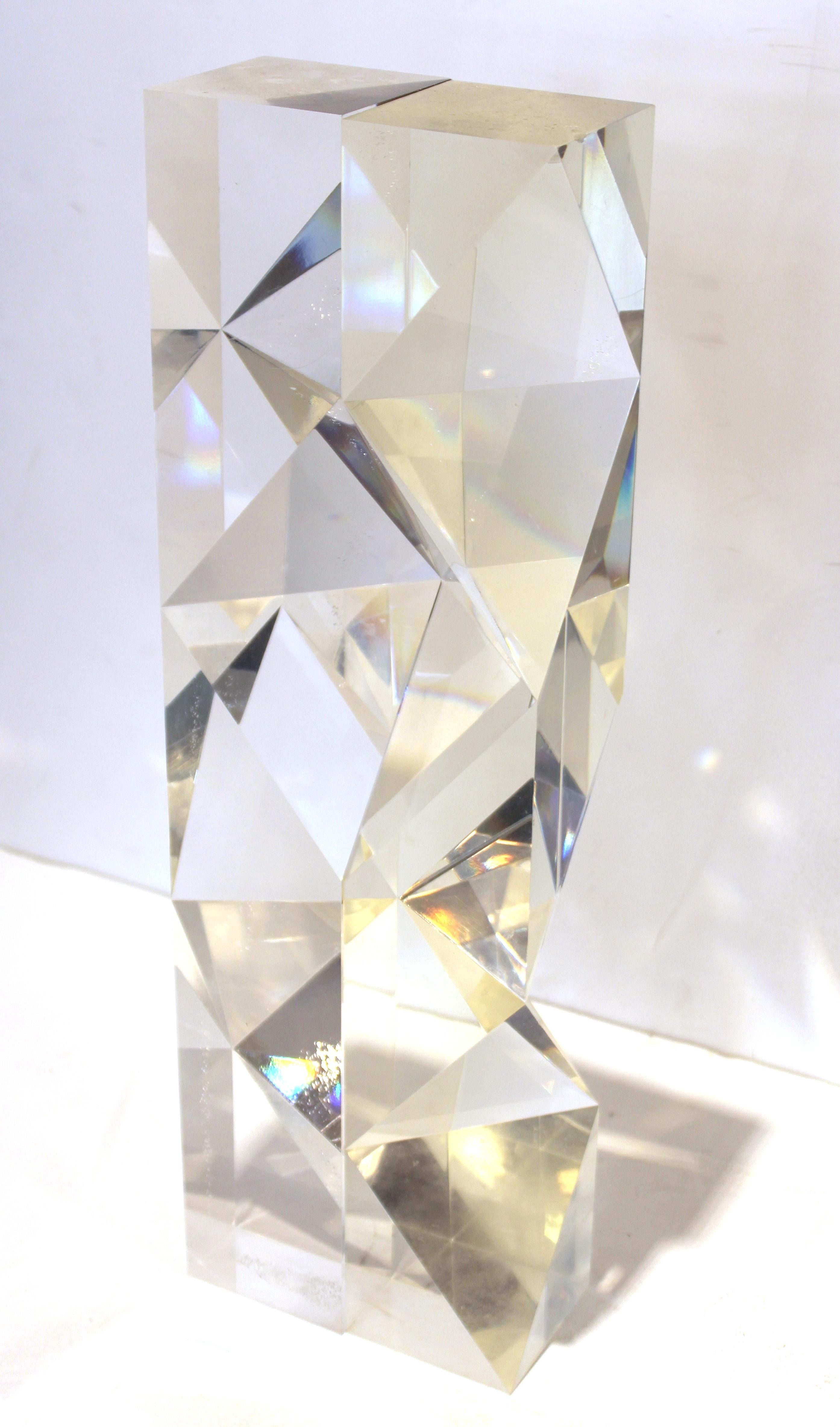 Alessio Tasca Italian Modern Abstract Lucite 'Fusina' Prism Sculptures For Sale 8