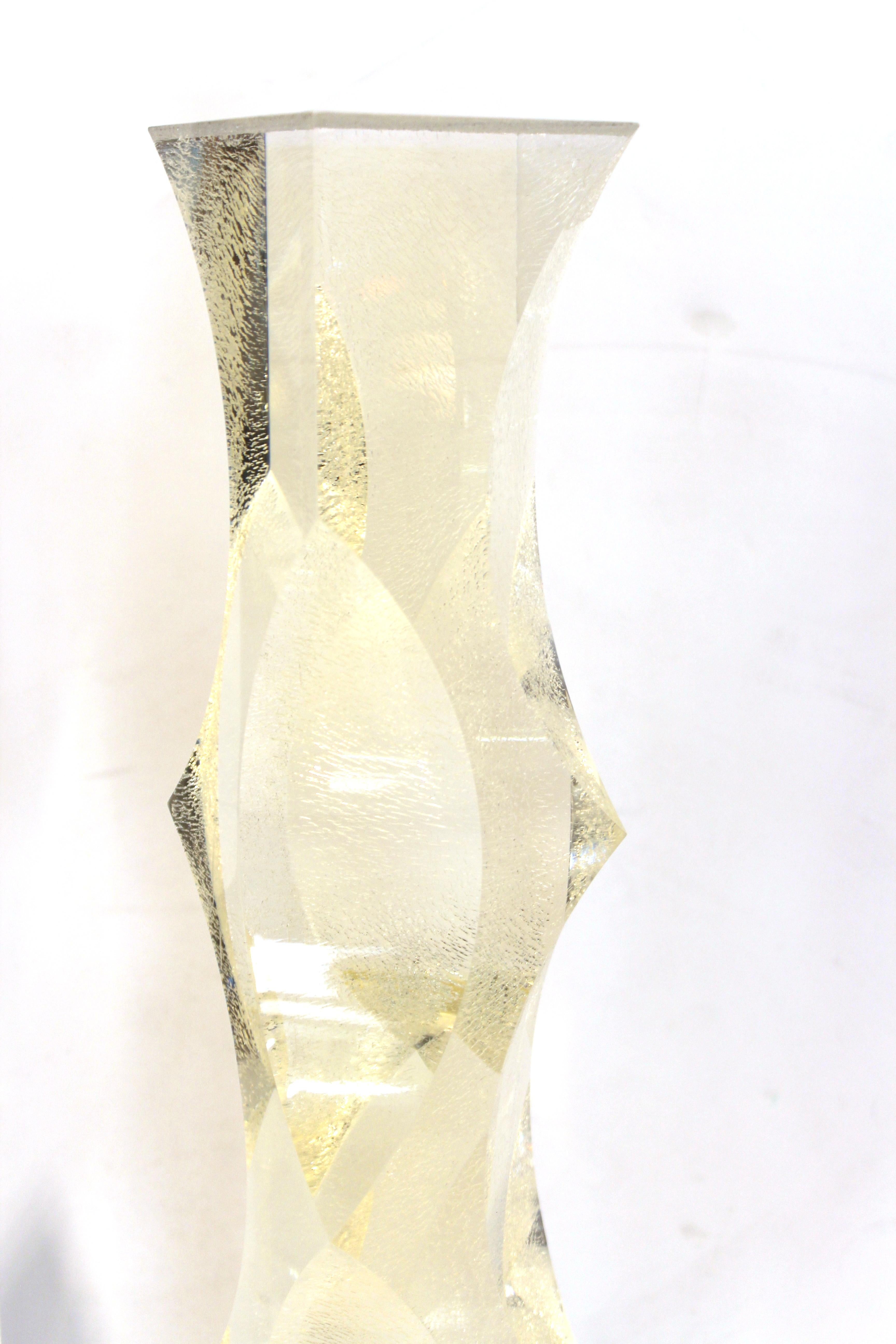 Alessio Tasca Italian Modern Abstract Lucite 'Fusina' Prism Sculptures For Sale 3