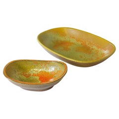 Alessio Tasca Italian Pottery Studio Abstract Ceramic Bowl Set of 2