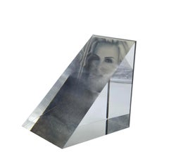 Alessio Tasca pour Fusina : porte-photo en Lucite et métal chromé, Italie, années 1970