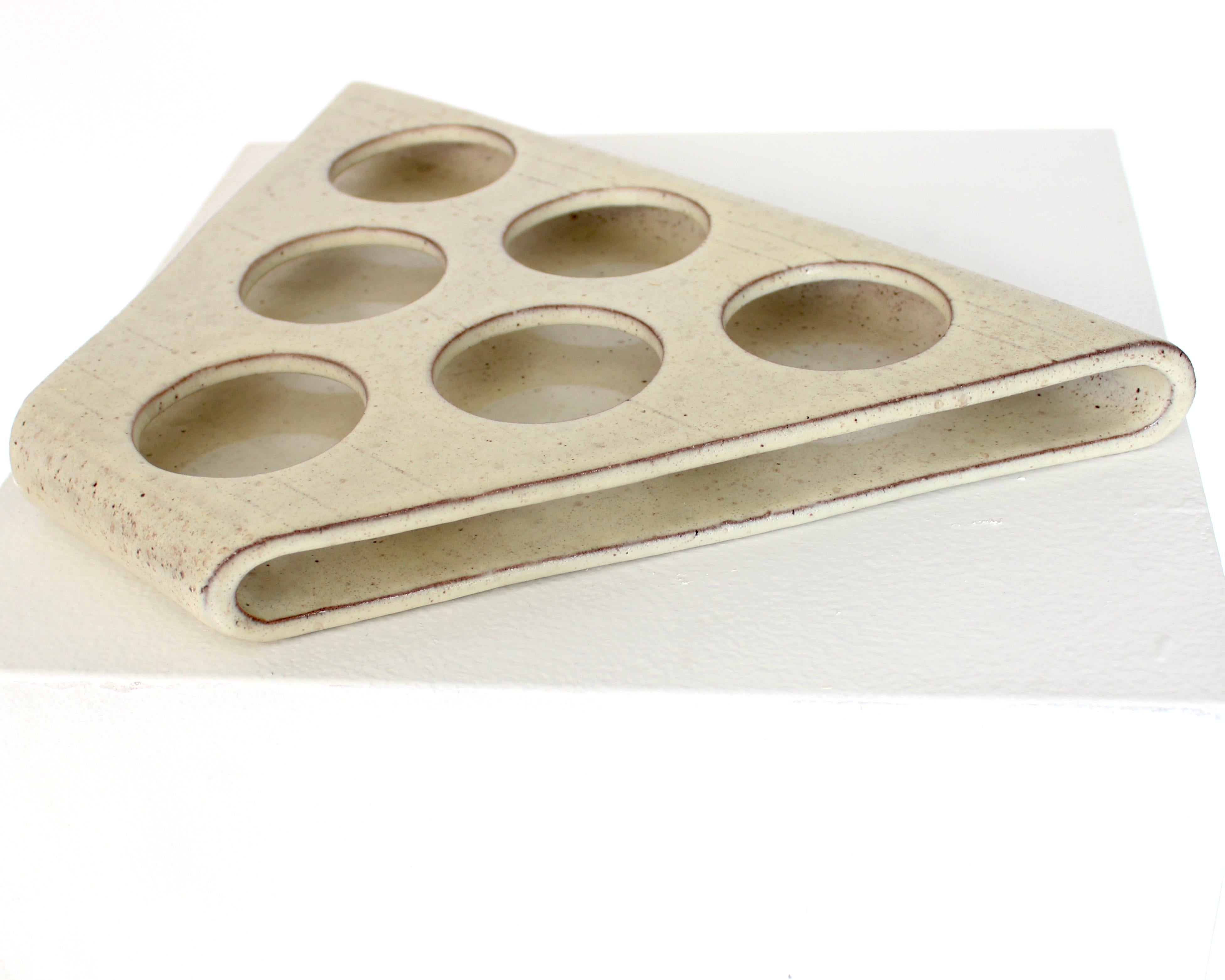 Glazed Alessio Tasca Set of Six Espresso Cups and Tray c 1970 Nove, Italy