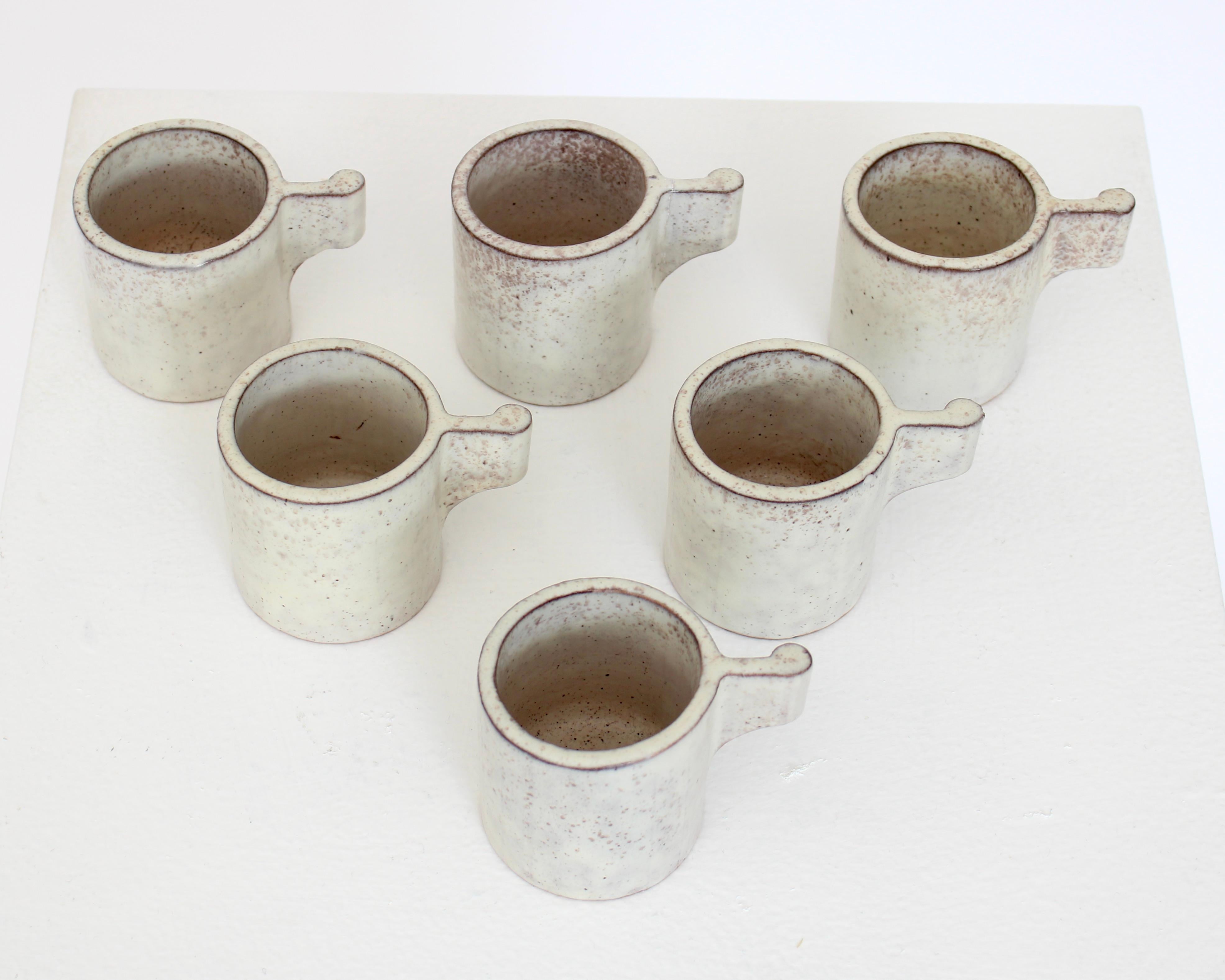 Alessio Tasca Set of Six Espresso Cups and Tray c 1970 Nove, Italy In Good Condition In Chicago, IL