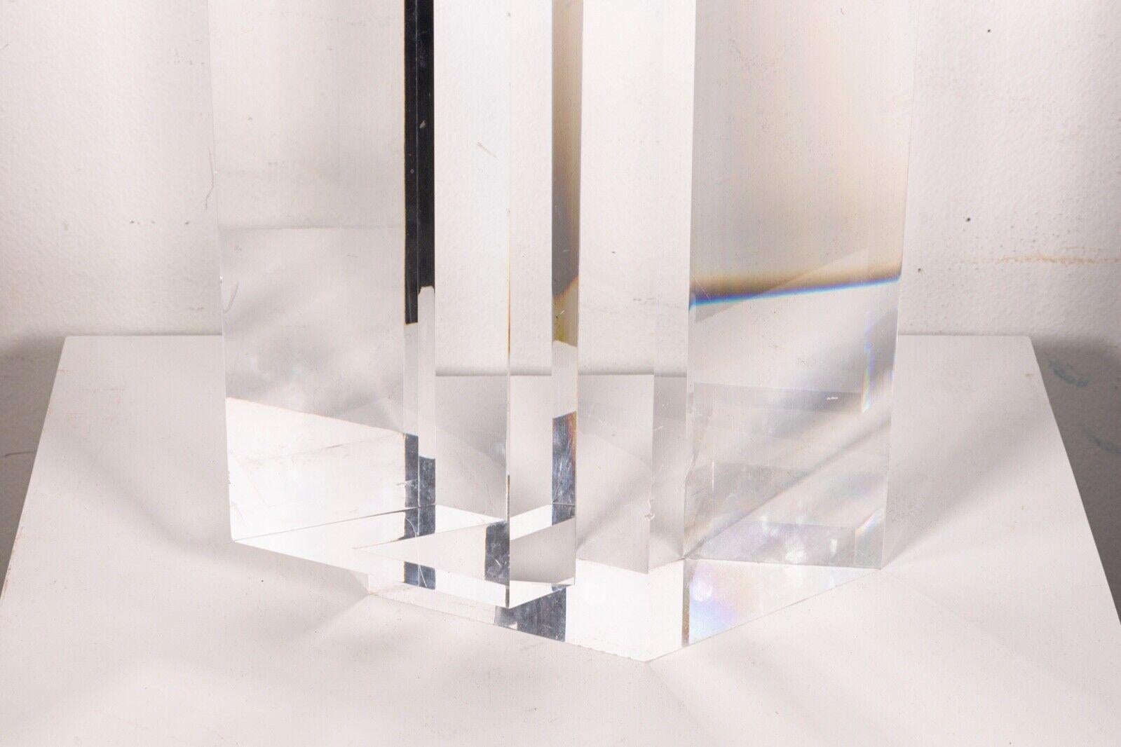 Alessio Tasca Signed Monolithic Lucite Prism Postmodern Contemporary Tower 1