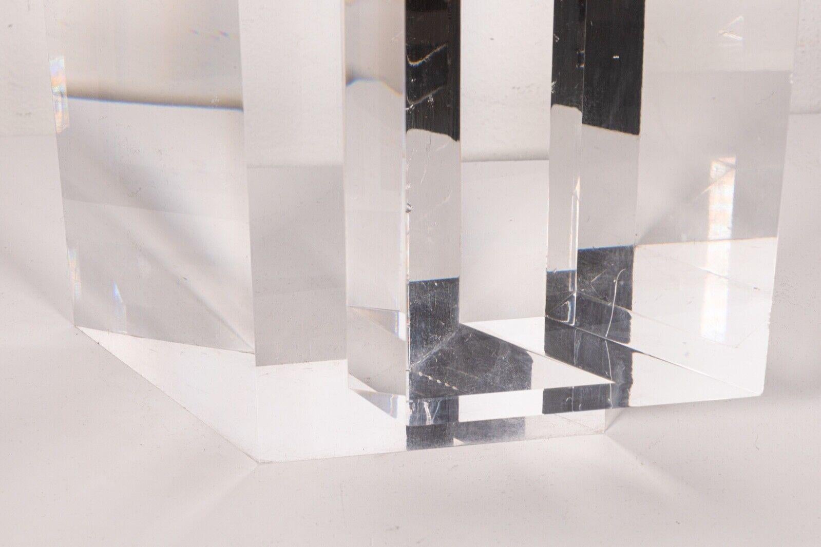 Alessio Tasca Signed Monolithic Lucite Prism Postmodern Contemporary Tower 5