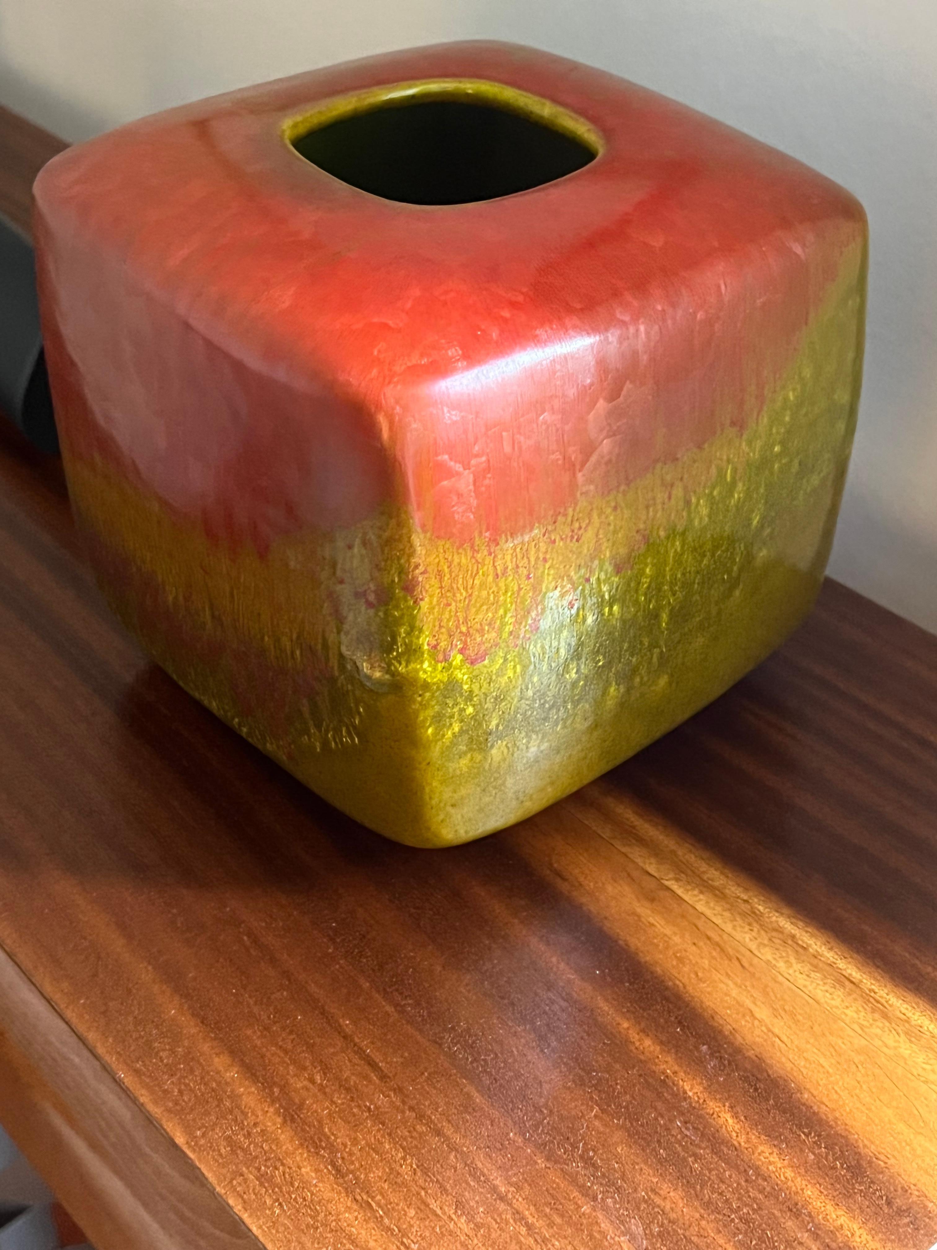 Alessio Tasca, Unique Vase, Glazed Ceramic, Italy, c. 1970s In Good Condition For Sale In High Point, NC