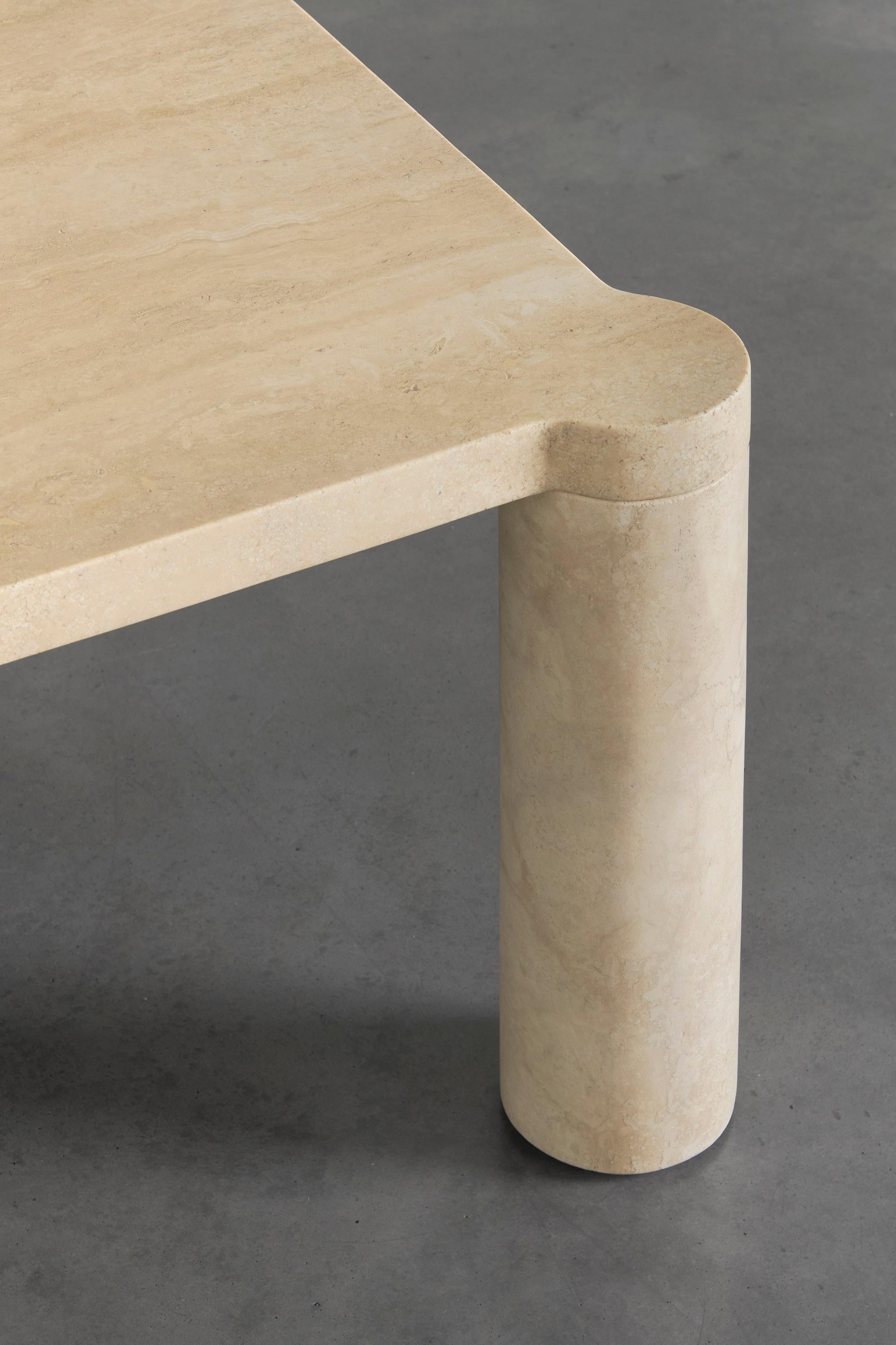 Post-Modern Alessio Travertine Coffee Table by Agglomerati For Sale