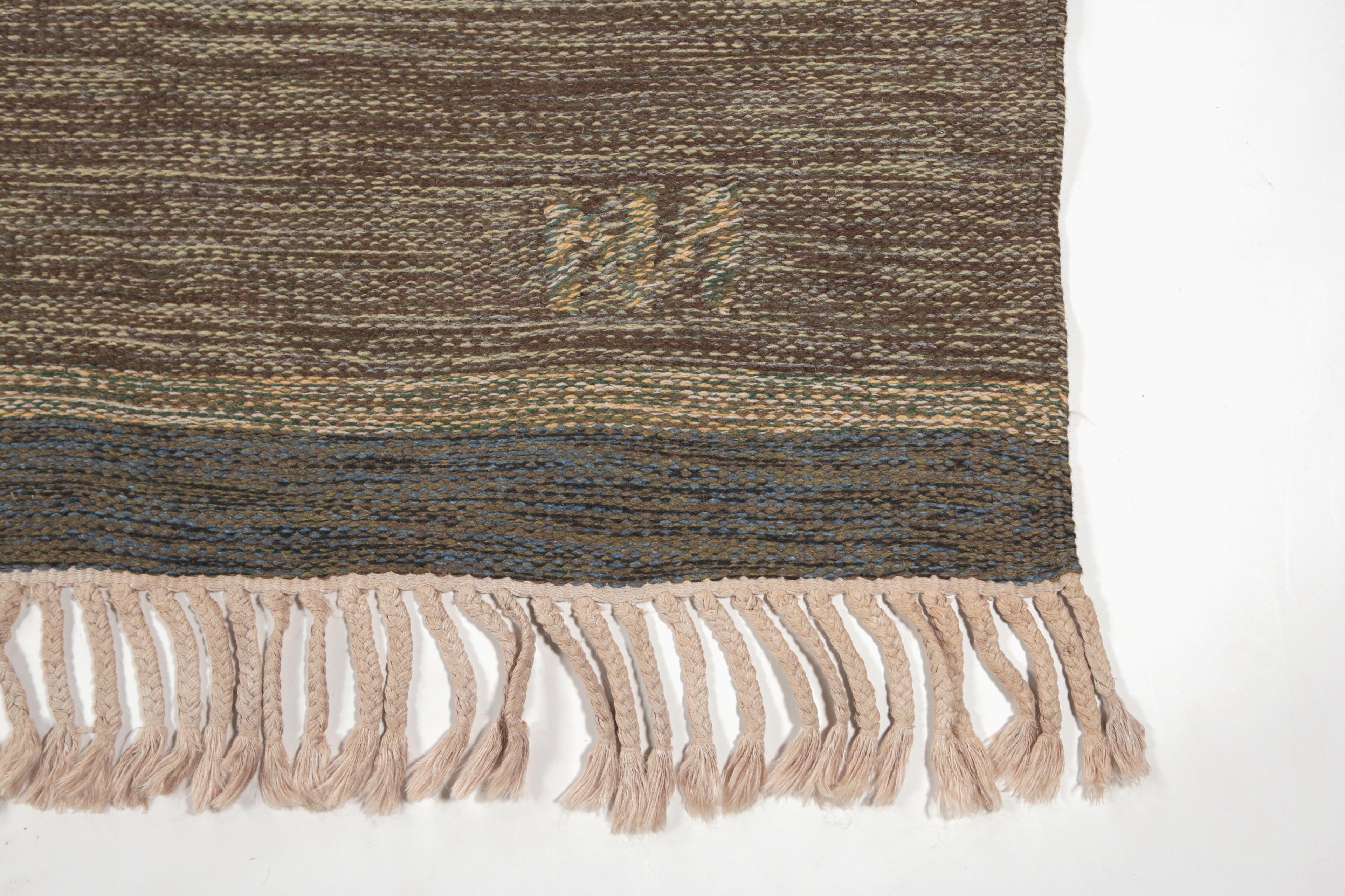 Alestalon Mattokutomo Finnish flat-weave rug, Finland, 1950s. Size: 97