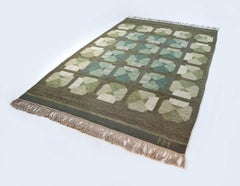 Alestalon Mattokutomo Large Finnish Flat-Weave Rug, Finland, 1950s